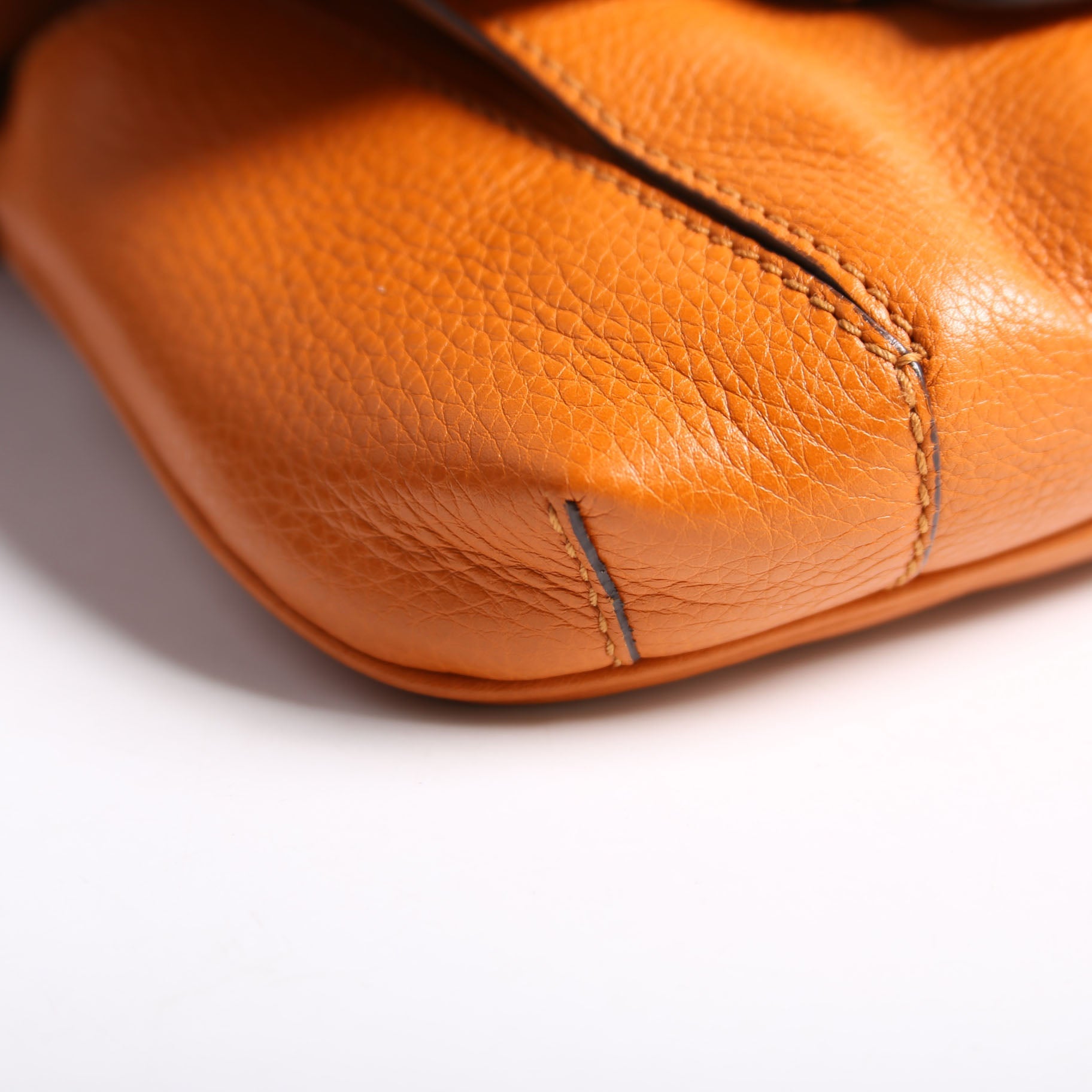 Gucci 347104 Calfskin Bamboo Nouveau Shoulder Bag Small Orange