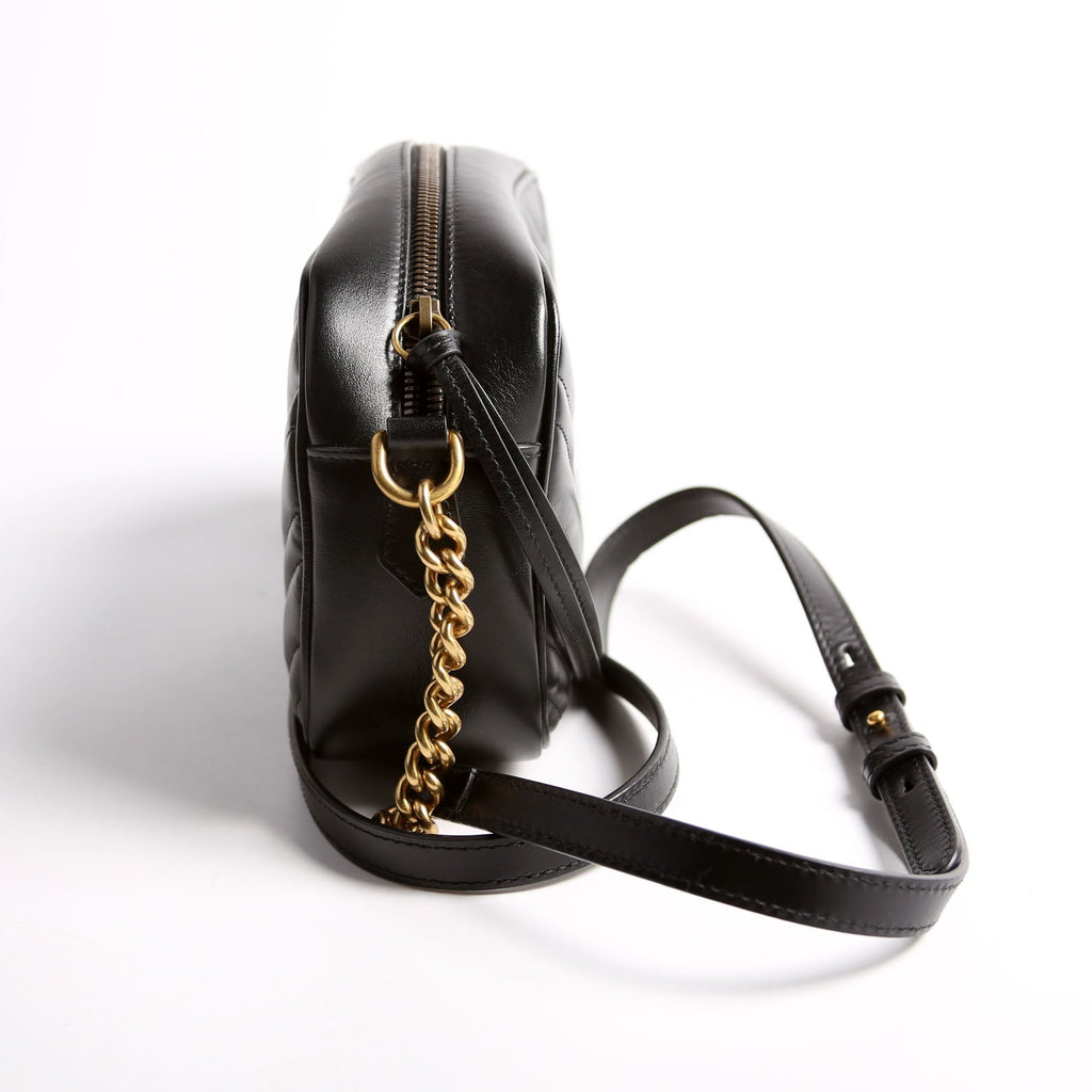 447632 Marmont Small Leather Camera Black