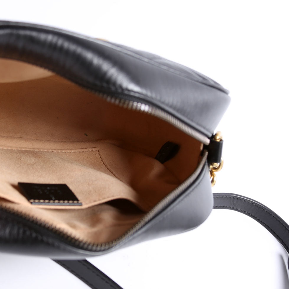 447632 Marmont Small Leather Camera Black