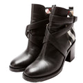 Check Leather Ankle Boots Size 40