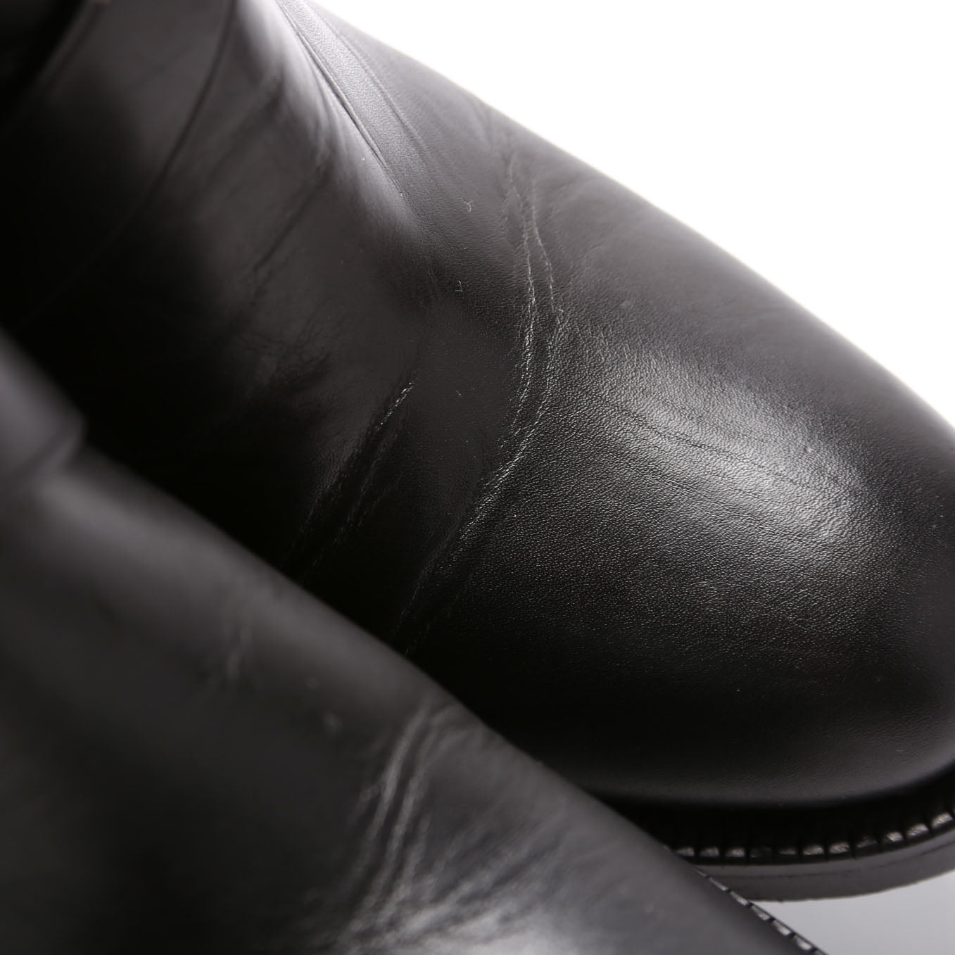 Check Leather Ankle Boots Size 40
