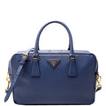 Saffiano Lux Bauletto Bag Blue/Gold
