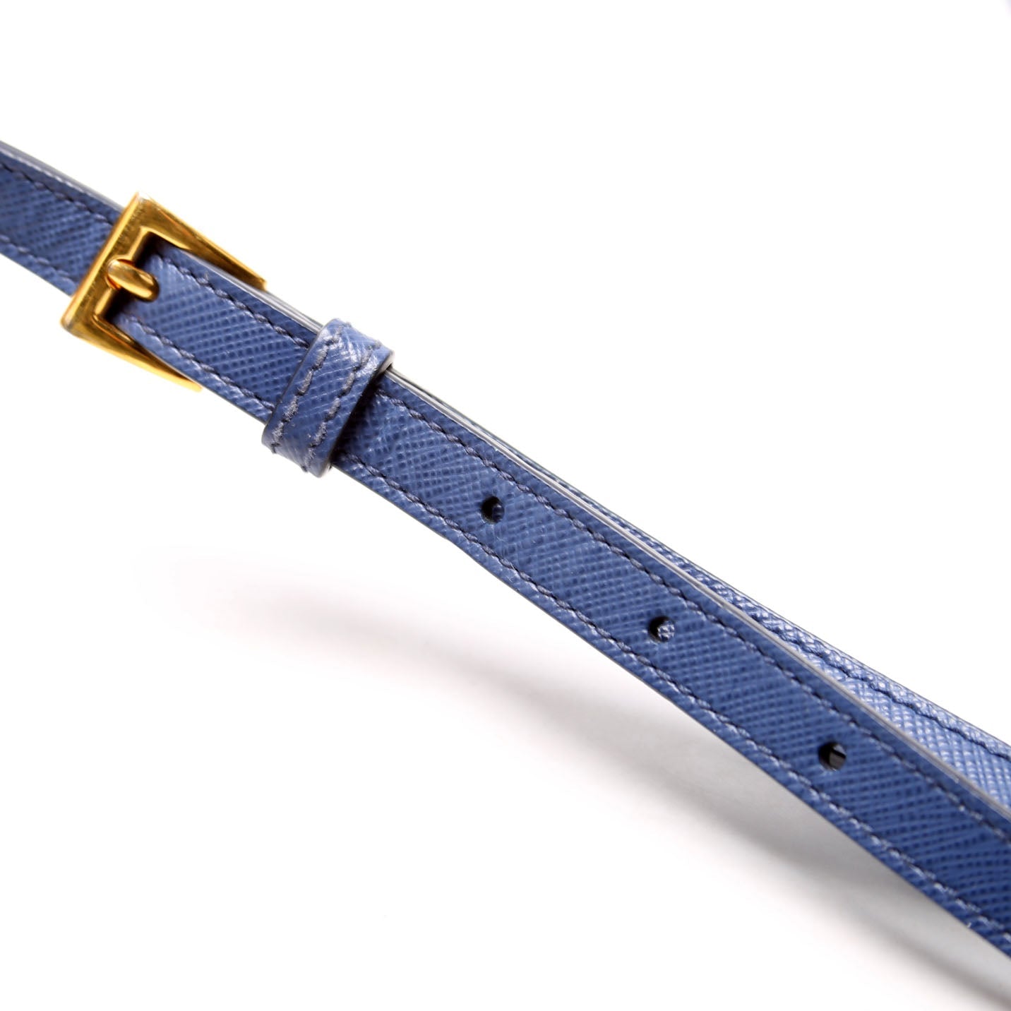 Saffiano Lux Bauletto Bag Blue/Gold