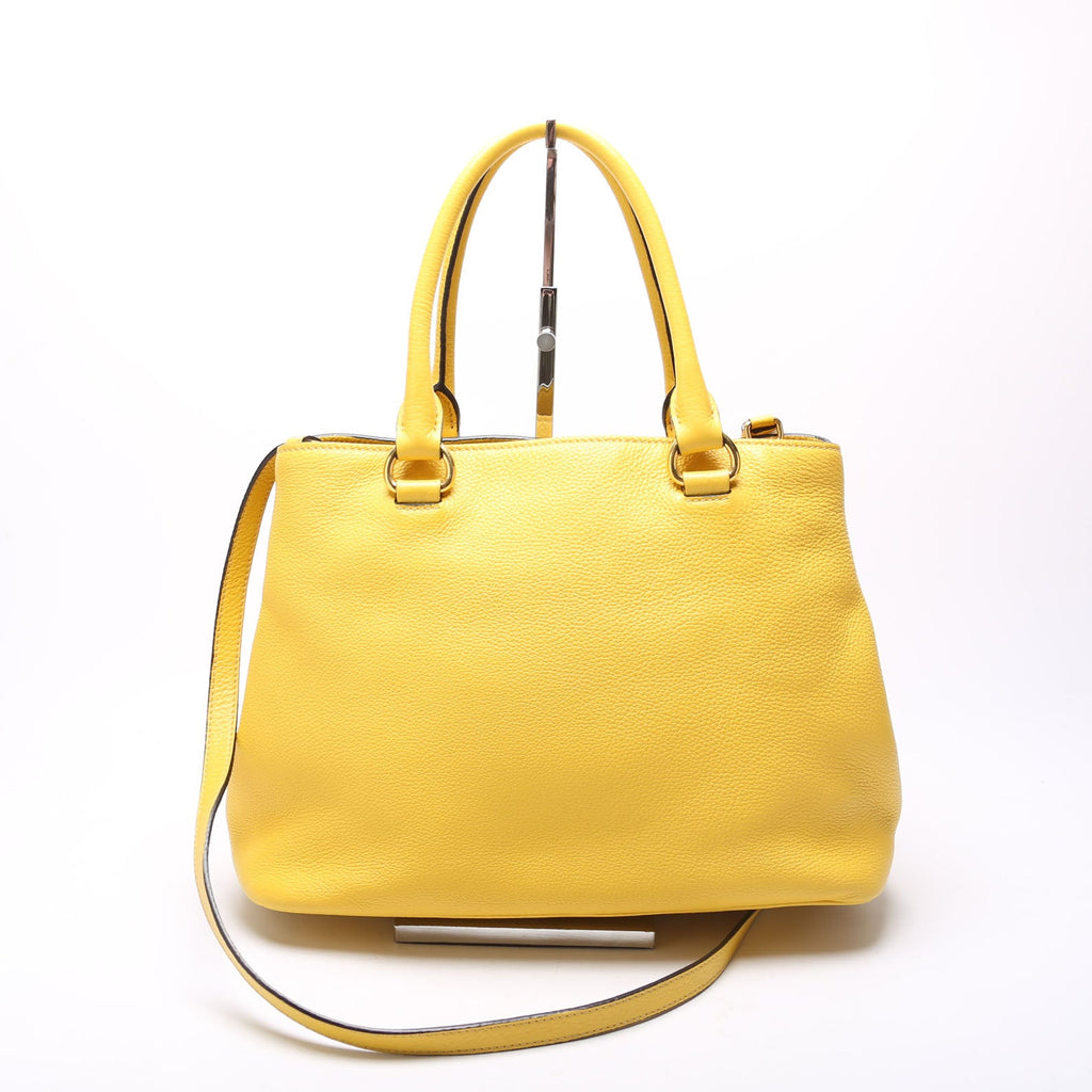 Prada Vitello Phenix Double Tote Yellow/Gold