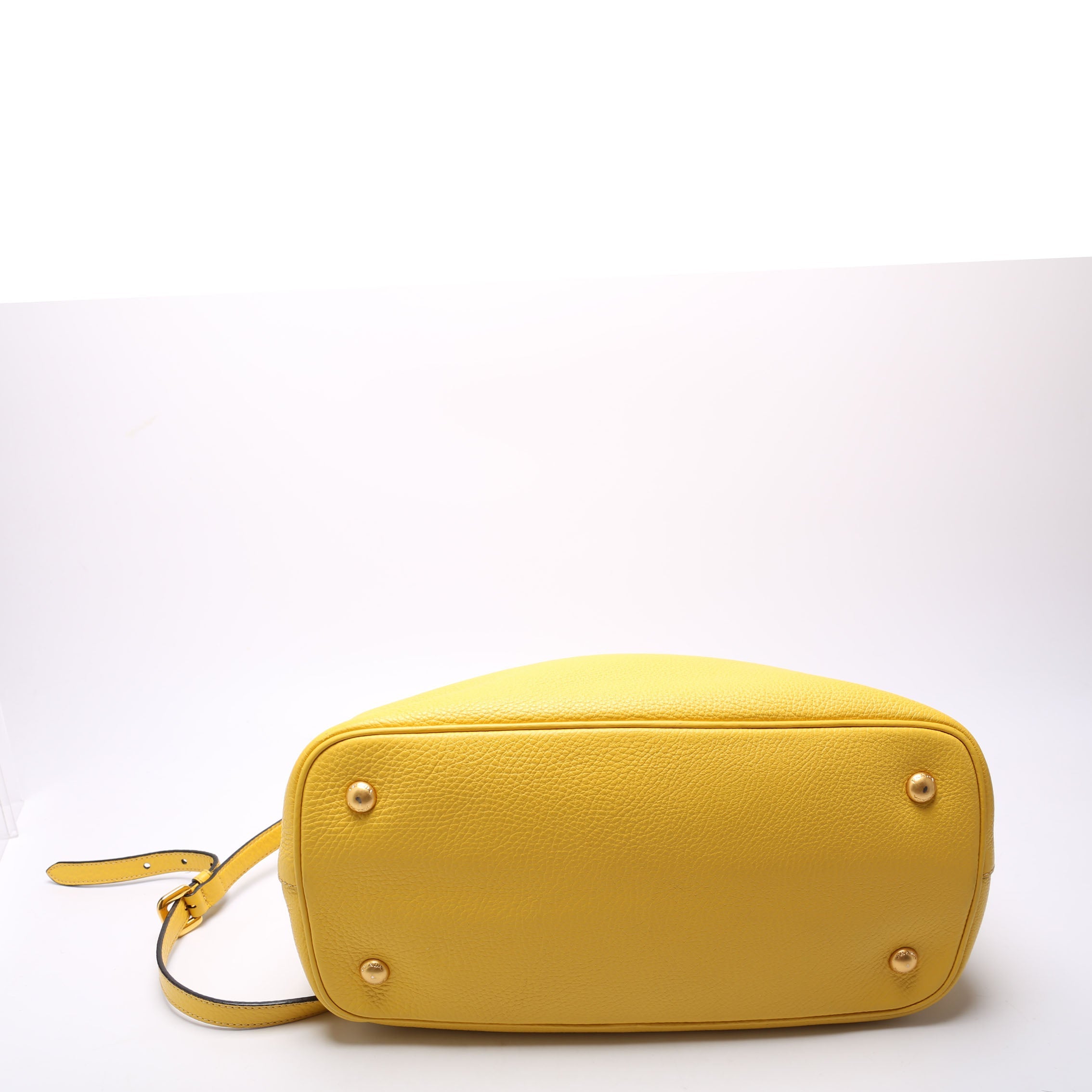Prada Vitello Phenix Double Tote Yellow/Gold