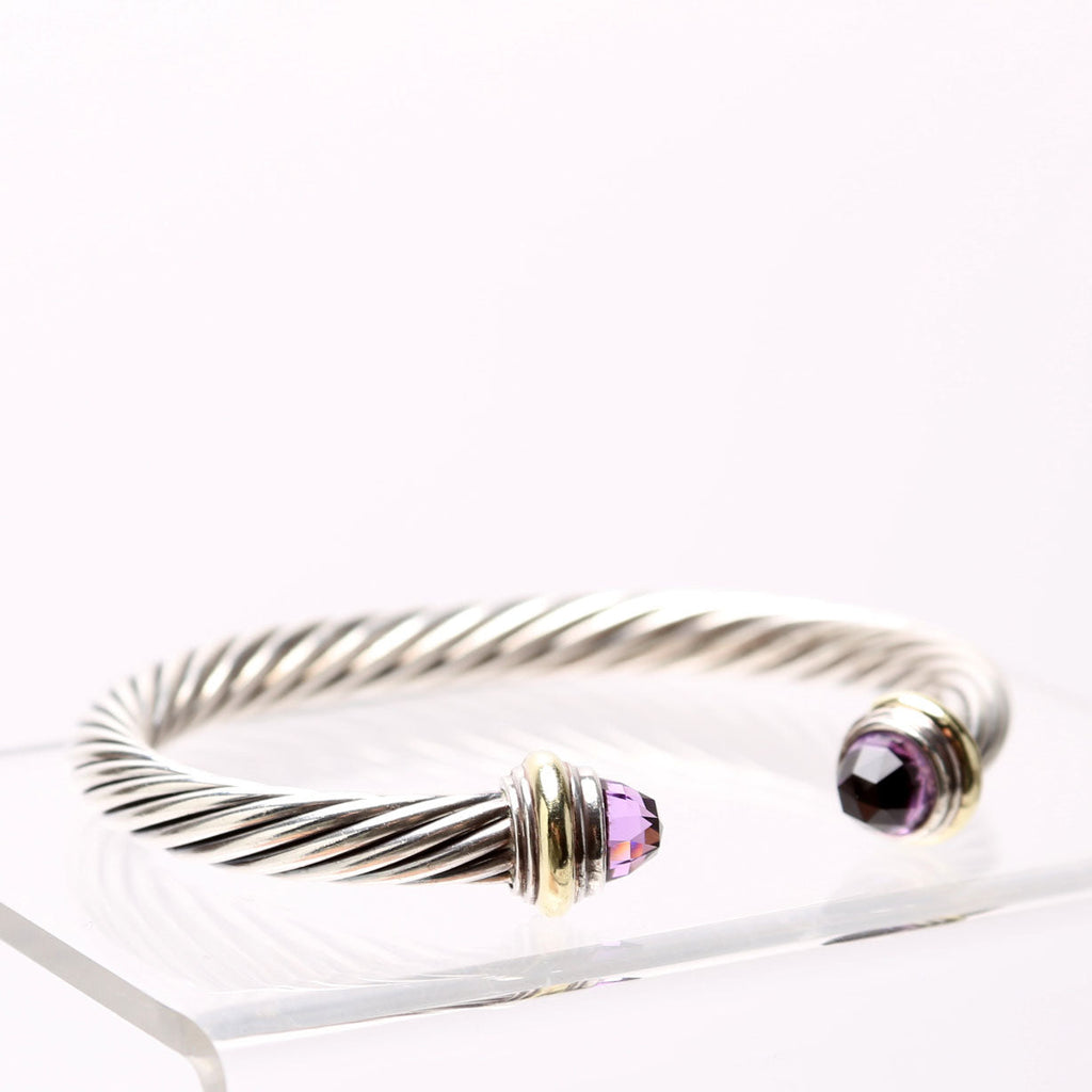 Classic Cable 7MM Bracelet 925/585/Amethyst