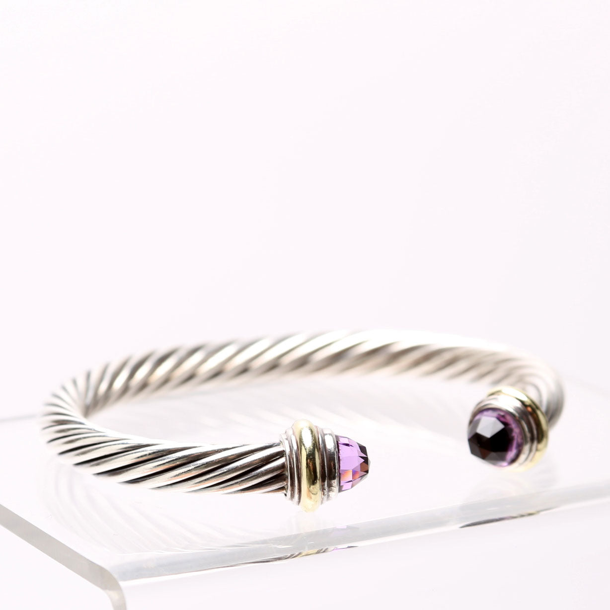 Classic Cable 7MM Bracelet 925/585/Amethyst