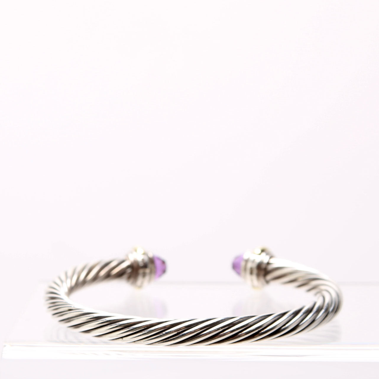 Classic Cable 7MM Bracelet 925/585/Amethyst