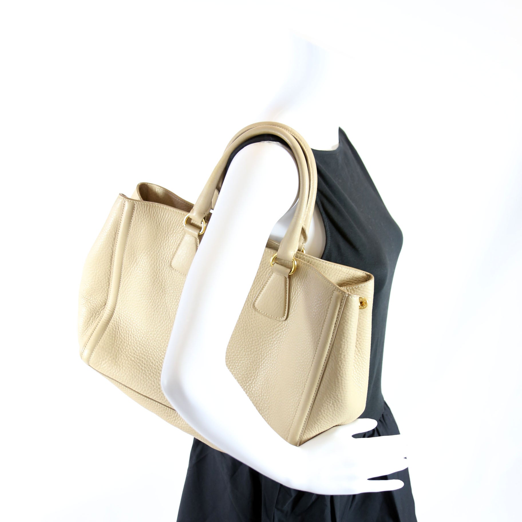 Vitello Daino Berlino Tote Beige/Gold