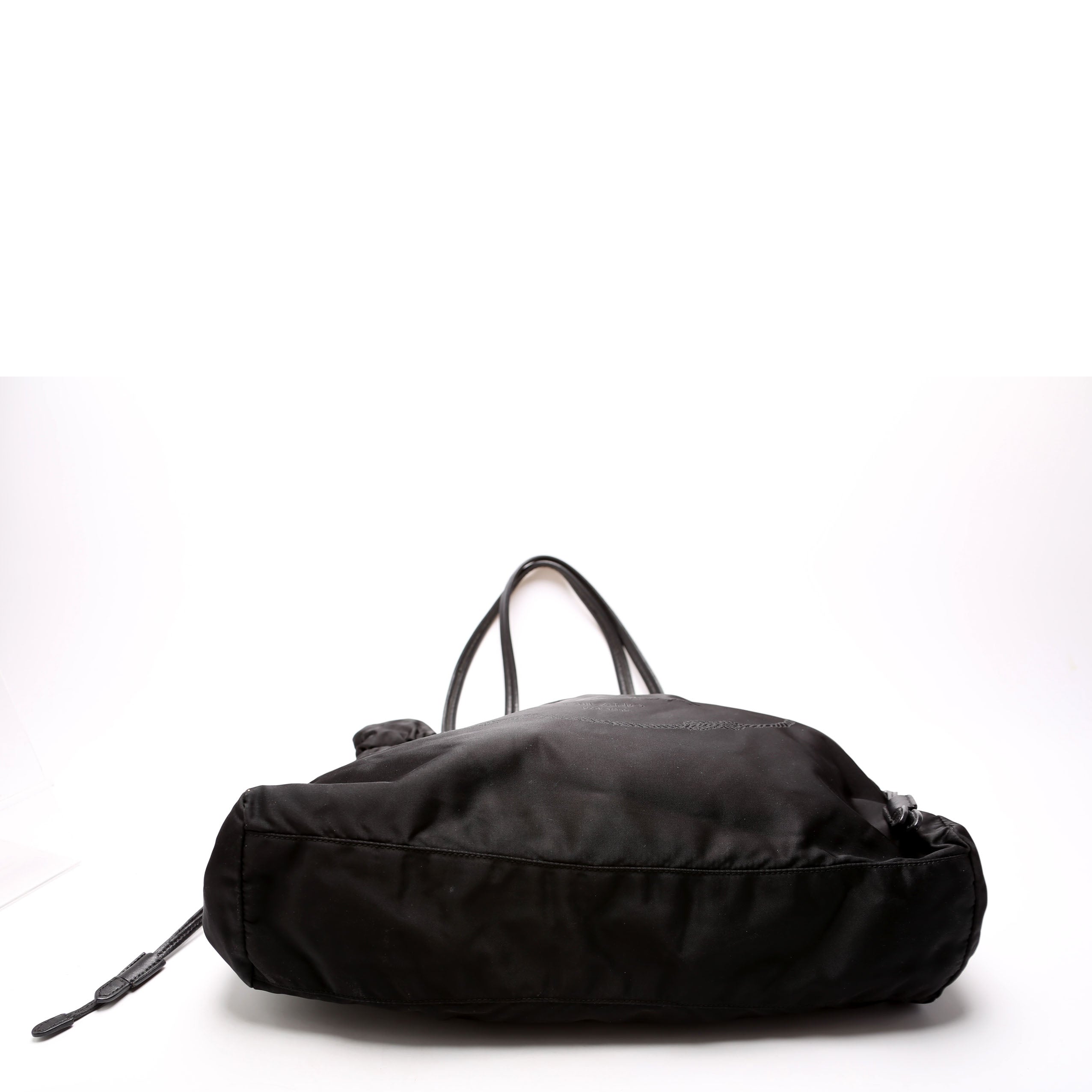 Tessuto Nylon Logo Drawstring Tote Black