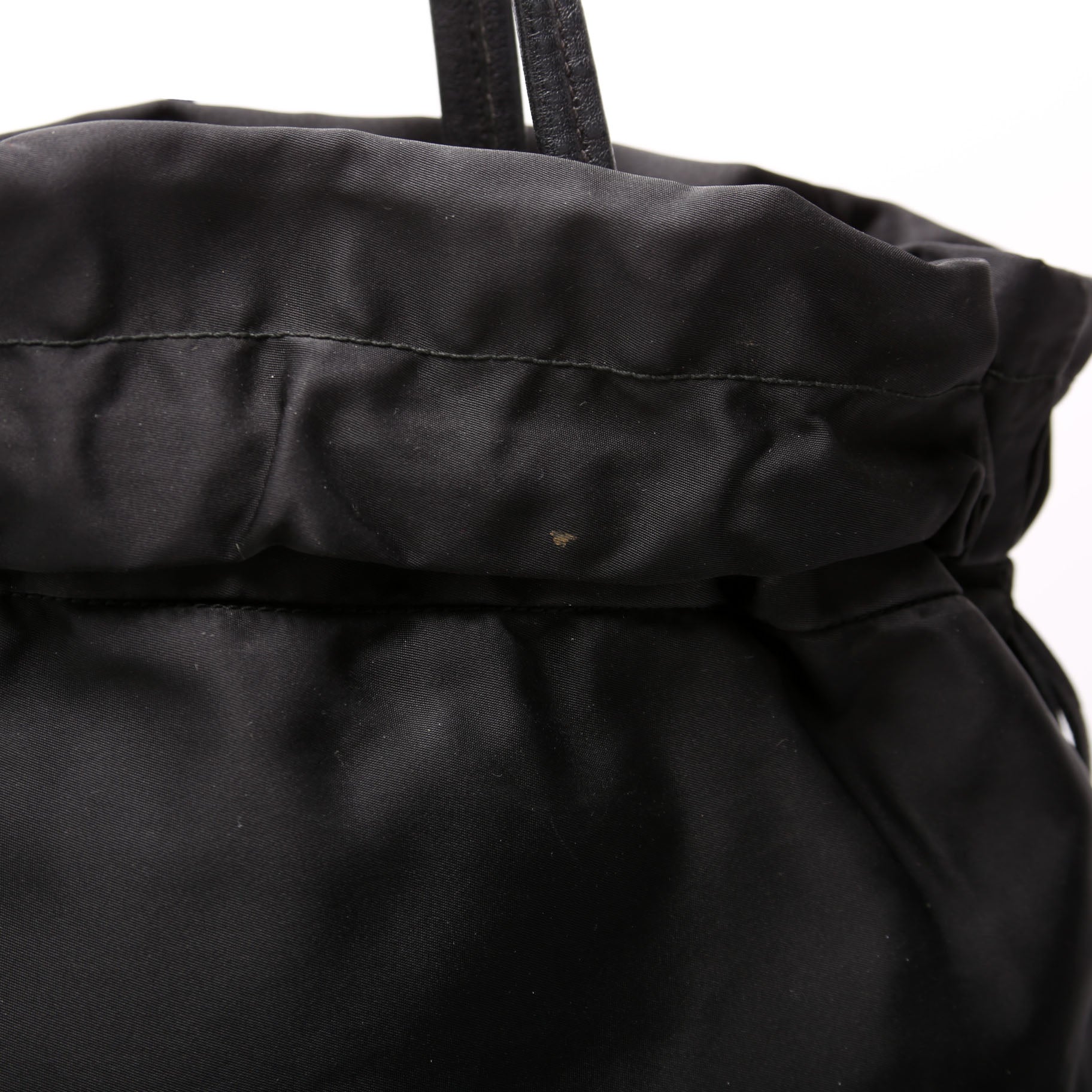 Tessuto Nylon Logo Drawstring Tote Black