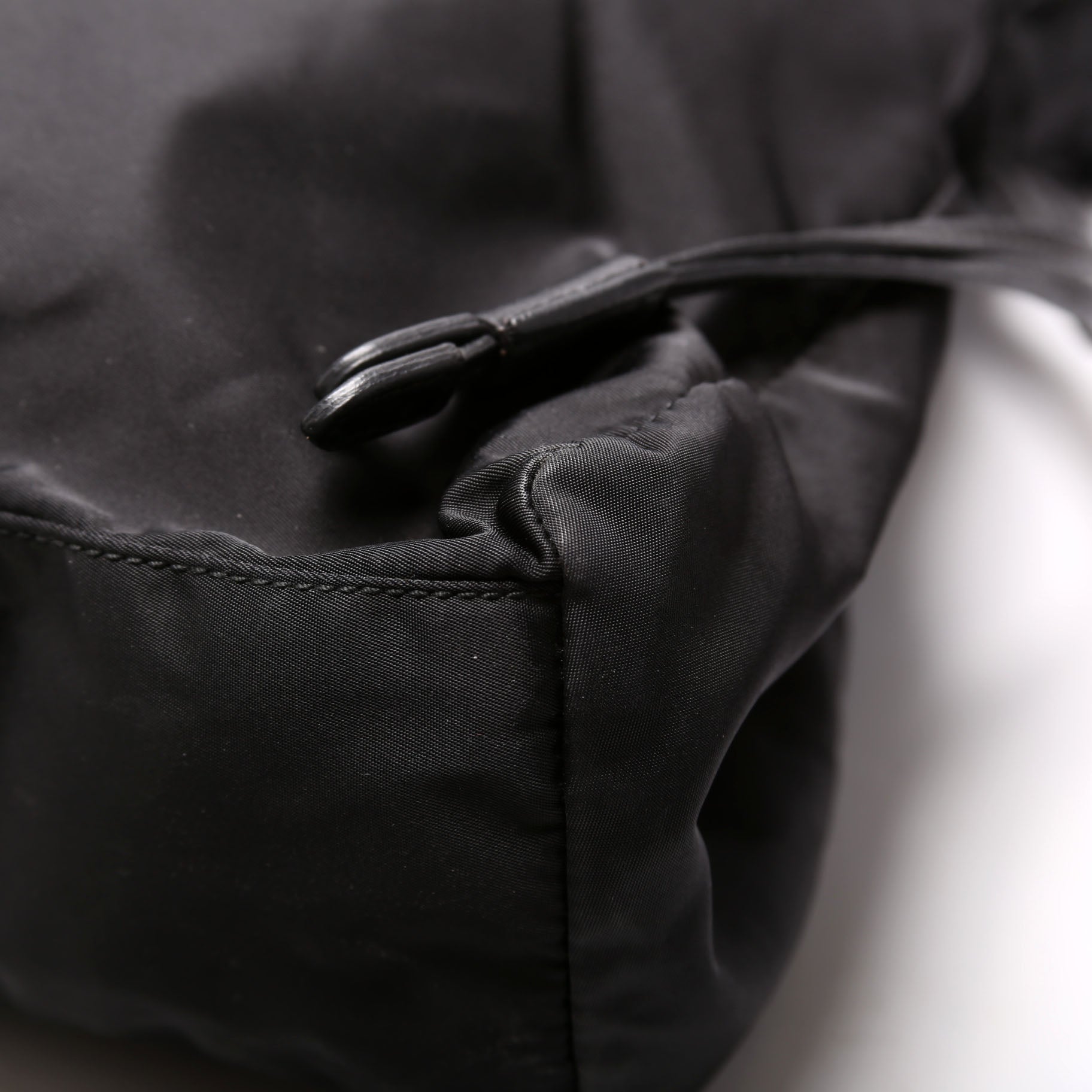 Tessuto Nylon Logo Drawstring Tote Black