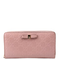 388680 Bow Zip Around Wallet Guccissima Nude