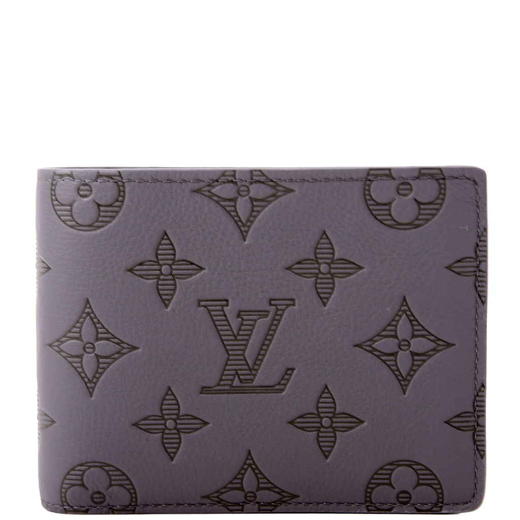 Multiple Wallet Shadow Monogram Leather Grey
