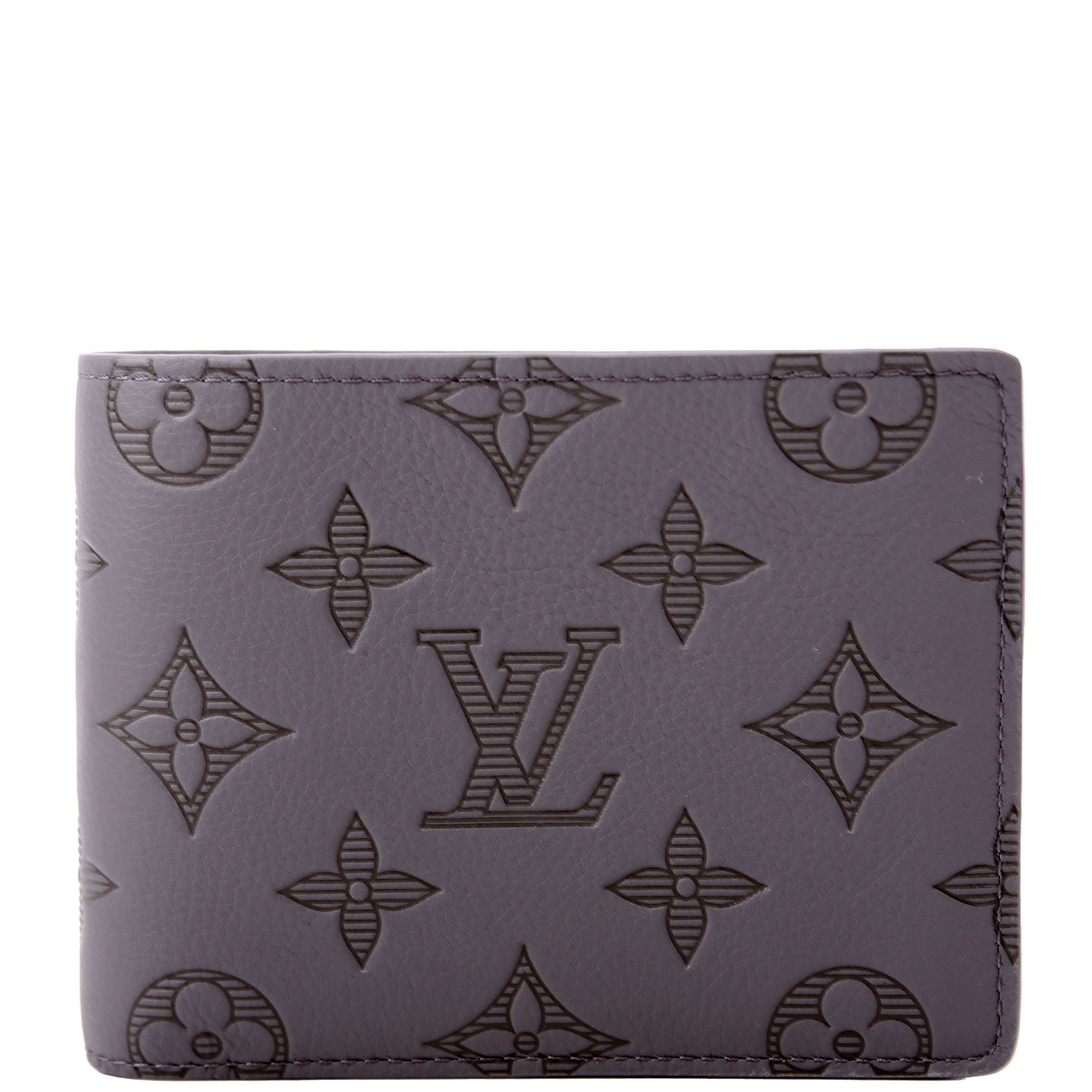 Multiple Wallet Shadow Monogram Leather Grey