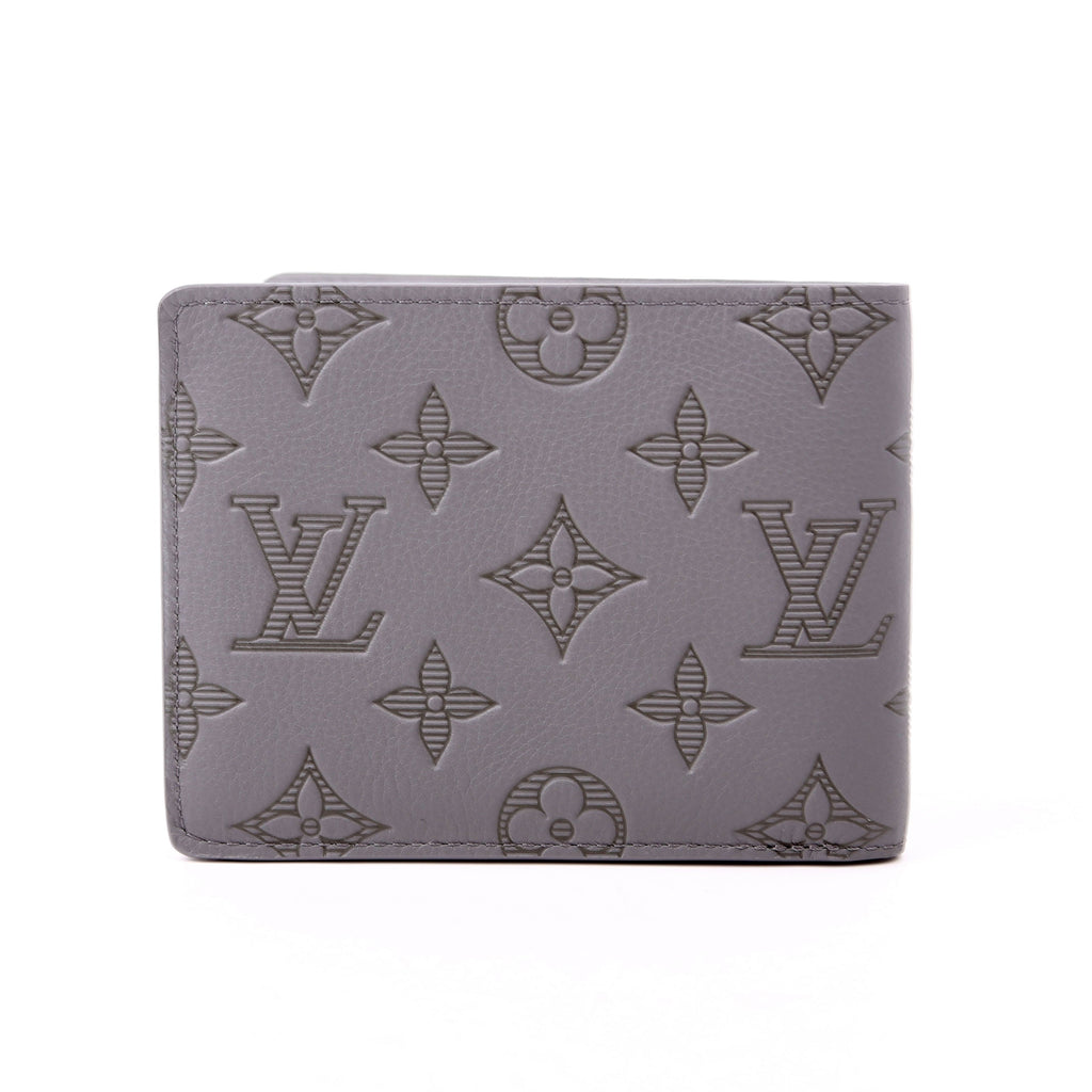 Multiple Wallet Shadow Monogram Leather Grey