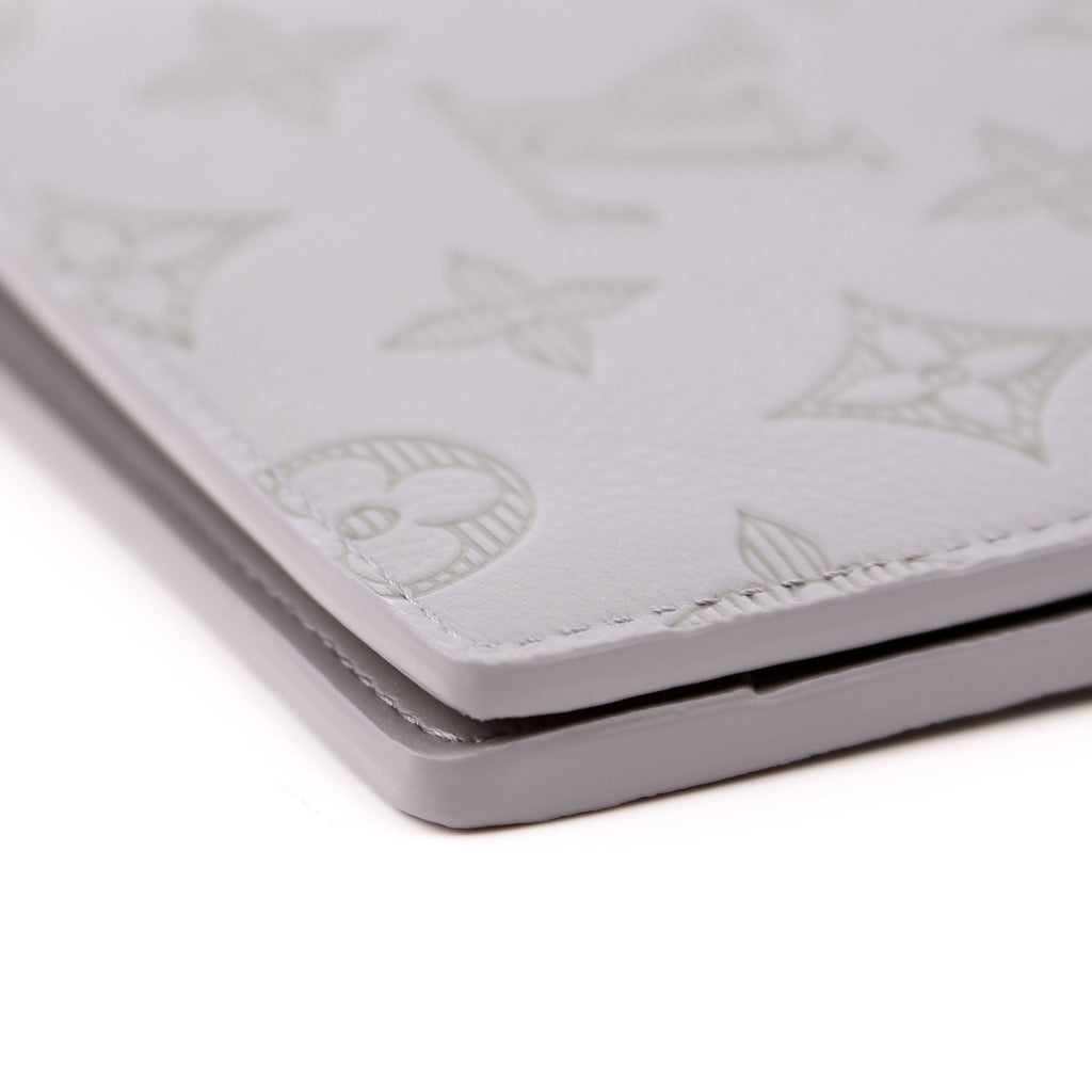 Multiple Wallet Shadow Monogram Leather Grey