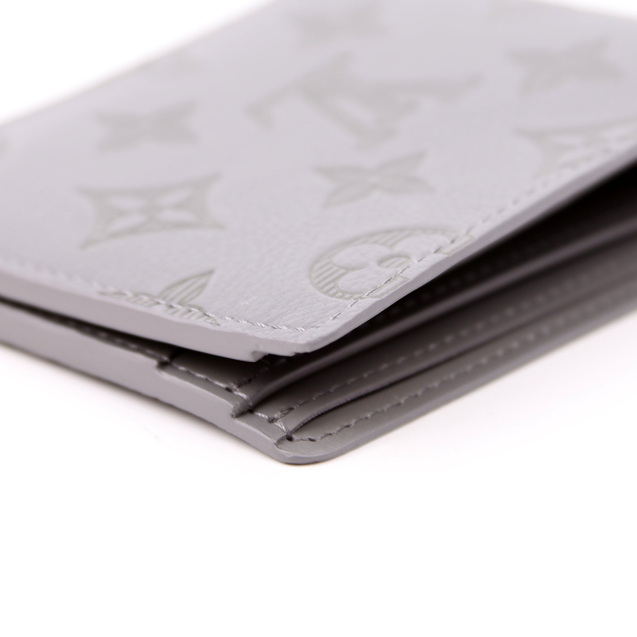 Multiple Wallet Shadow Monogram Leather Grey