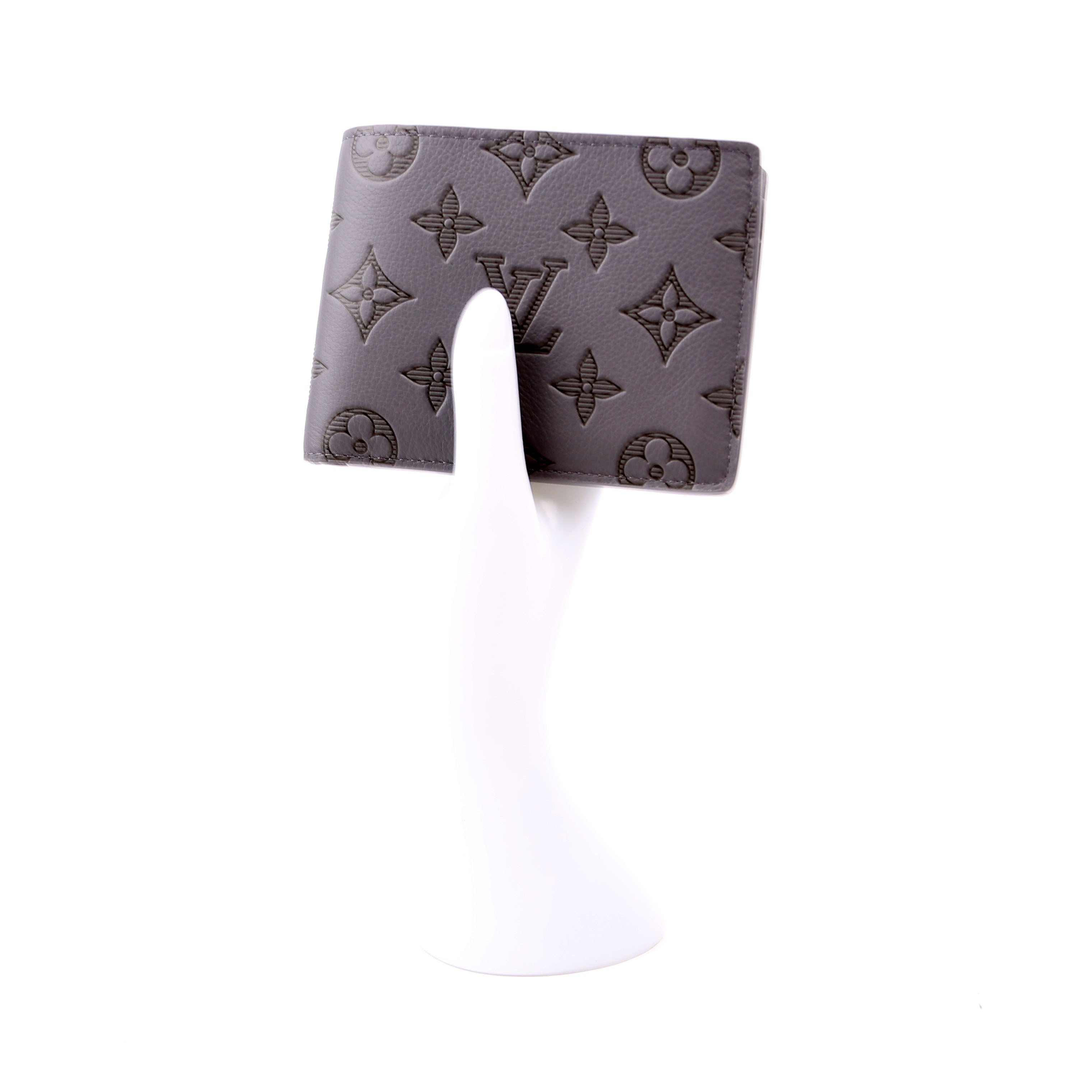 Multiple Wallet Shadow Monogram Leather Grey