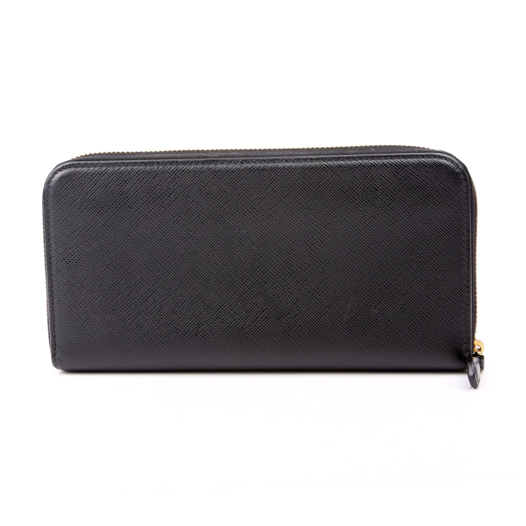 Saffiano Zip Around Wallet Black