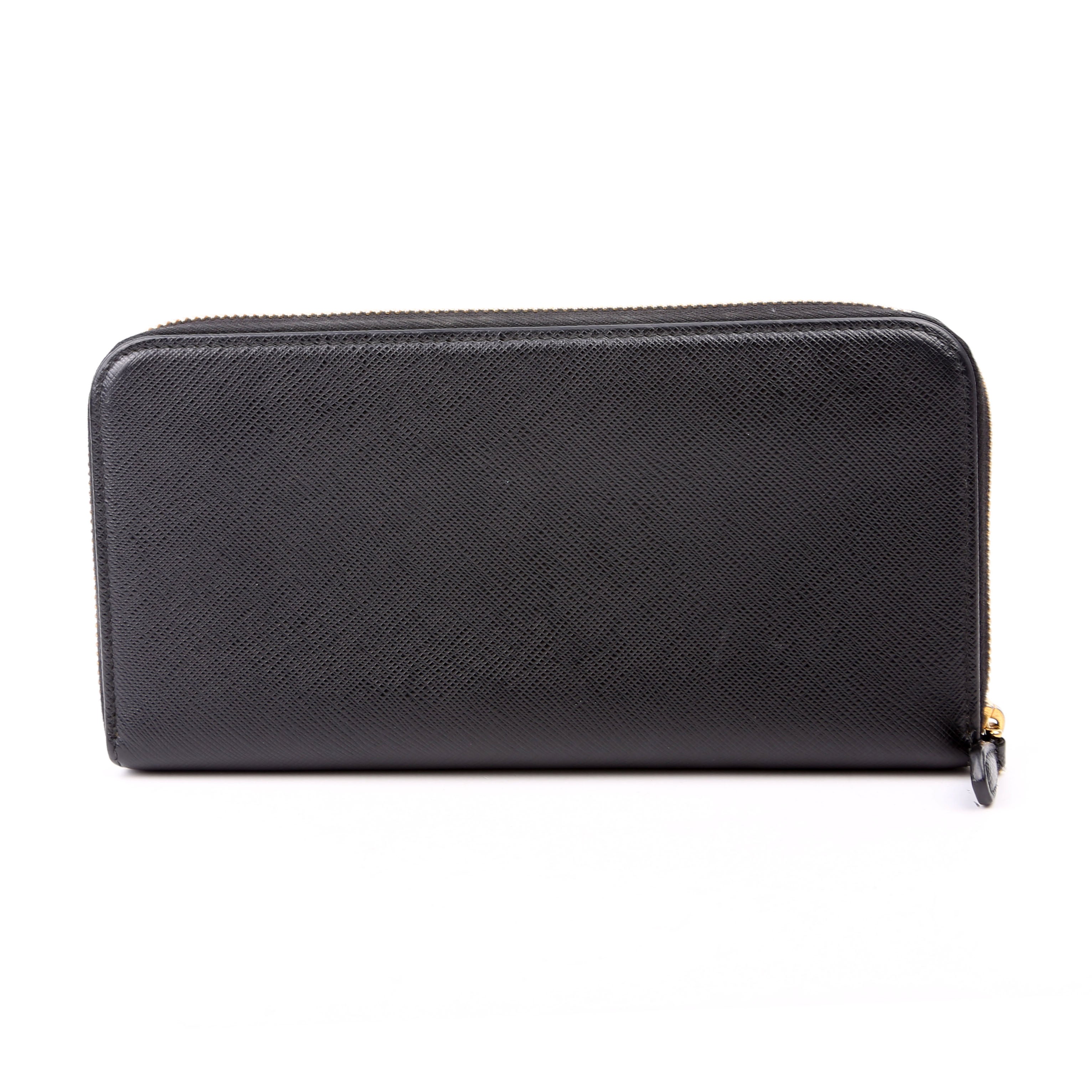 Saffiano Zip Around Wallet Black