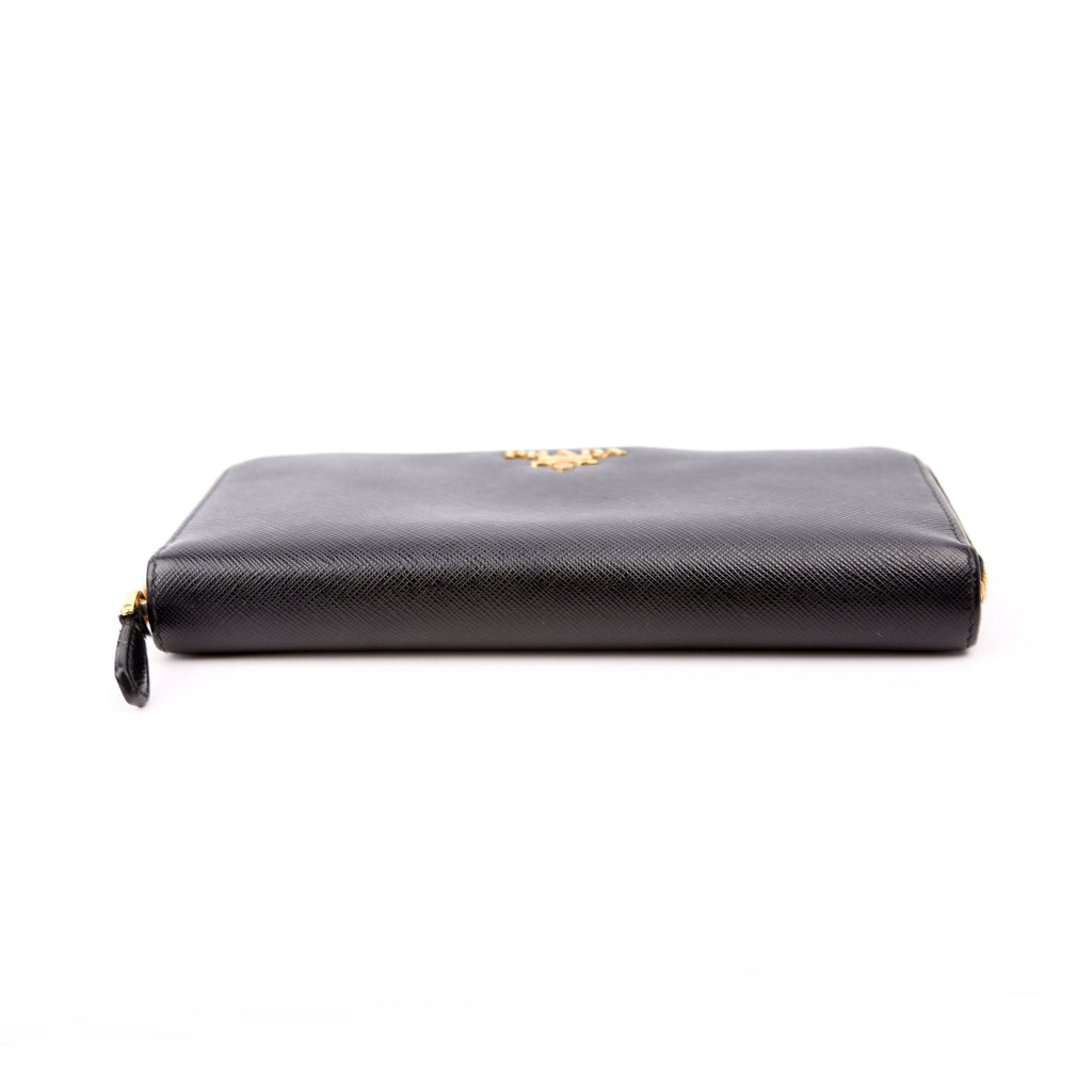 Saffiano Zip Around Wallet Black