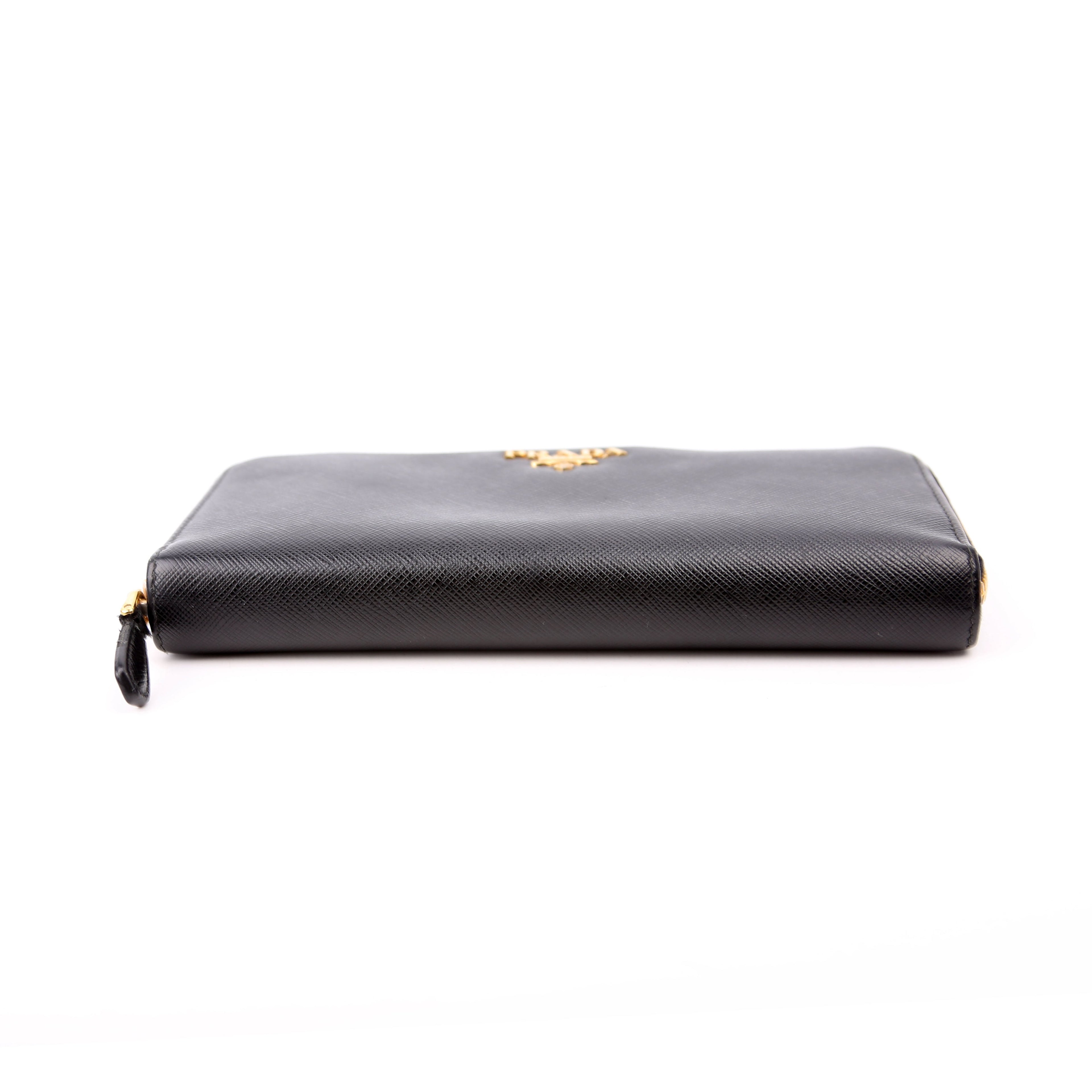 Saffiano Zip Around Wallet Black