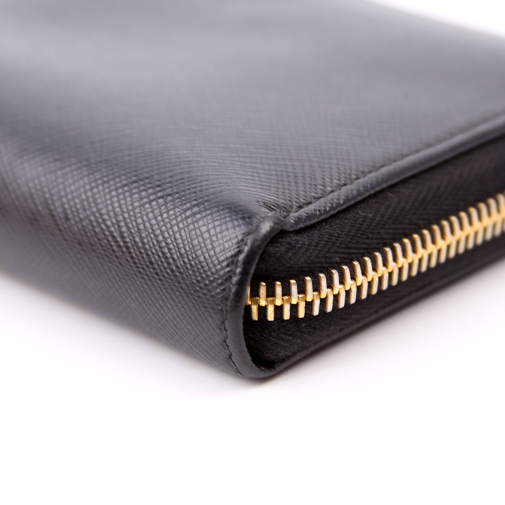 Saffiano Zip Around Wallet Black