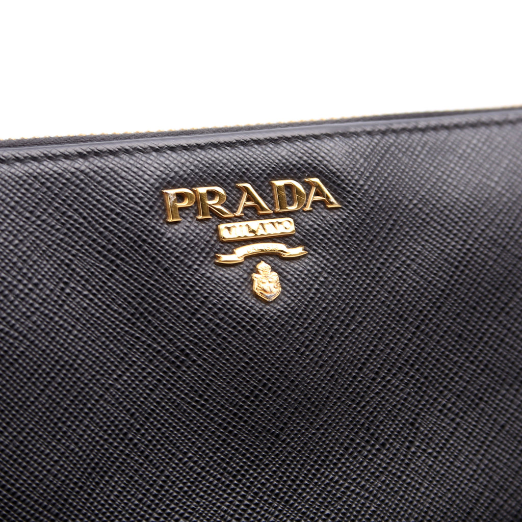 Saffiano Zip Around Wallet Black
