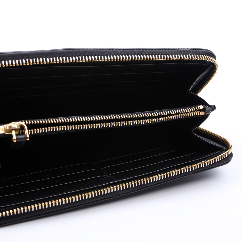 Saffiano Zip Around Wallet Black