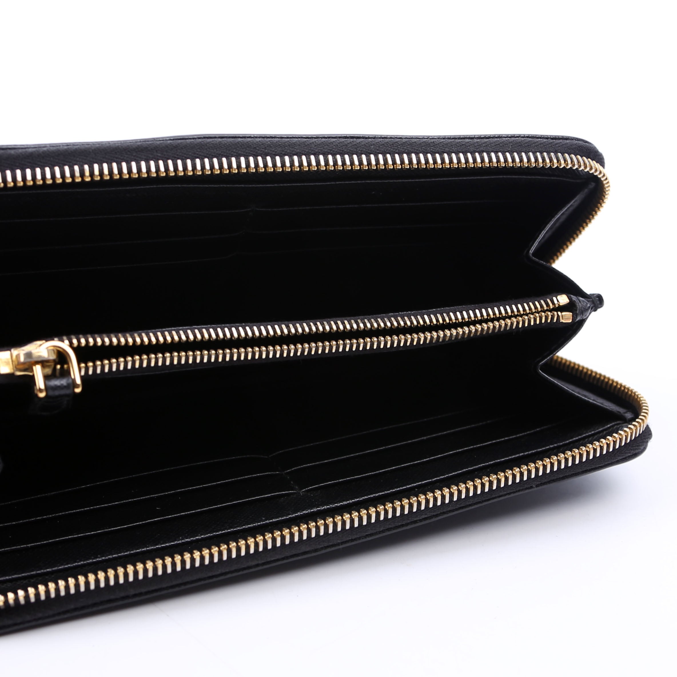 Saffiano Zip Around Wallet Black