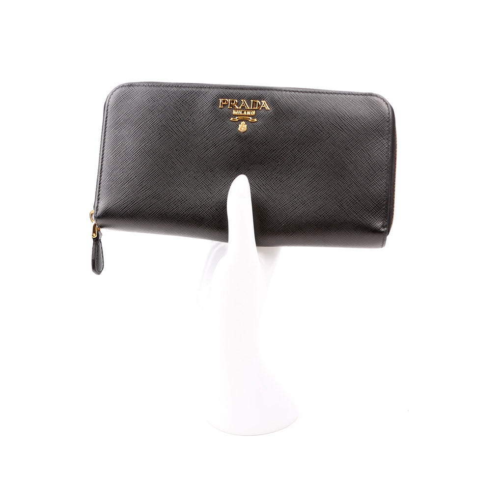 Saffiano Zip Around Wallet Black