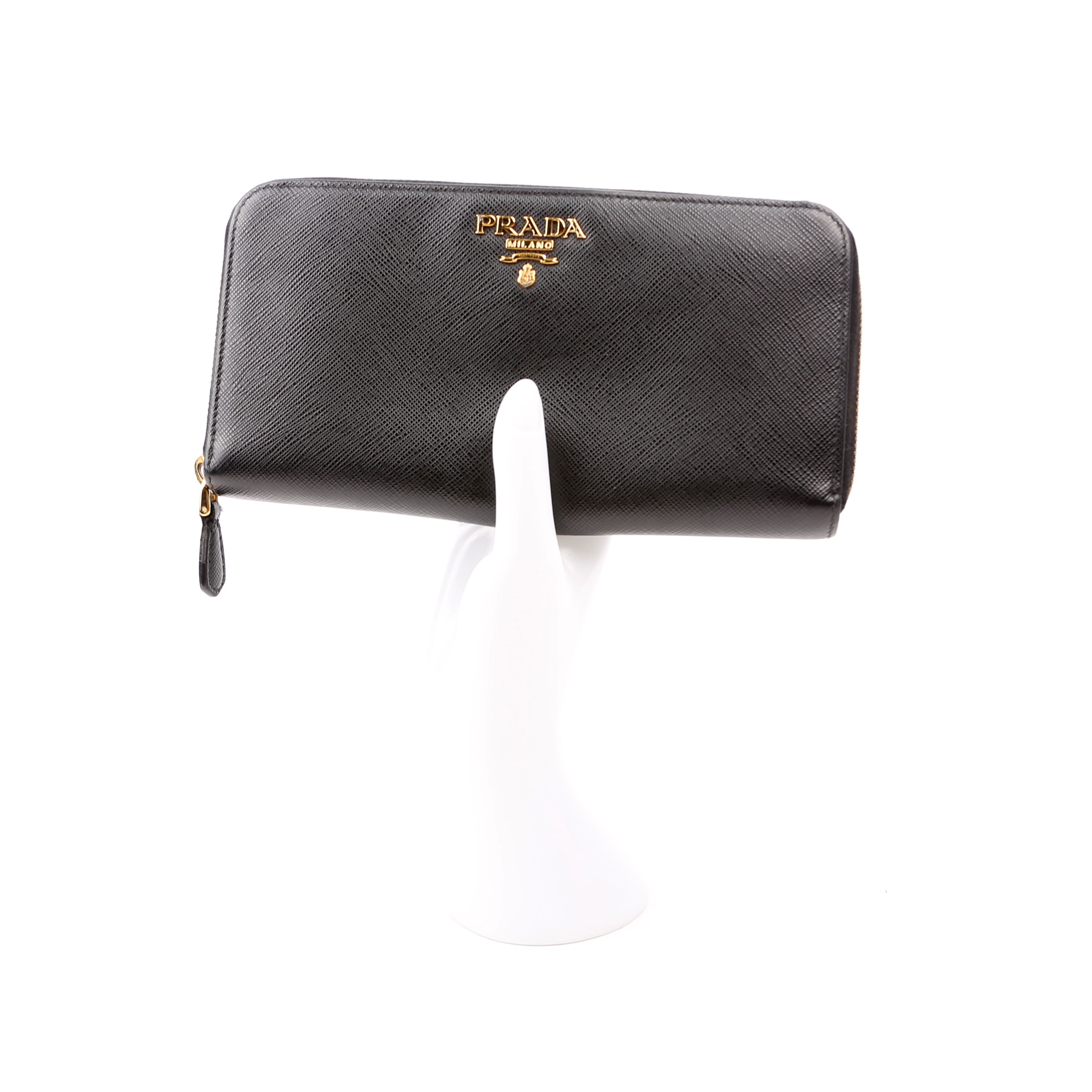 Saffiano Zip Around Wallet Black