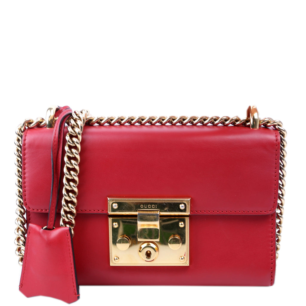 Gucci 409487 Padlock Smooth Leather Red