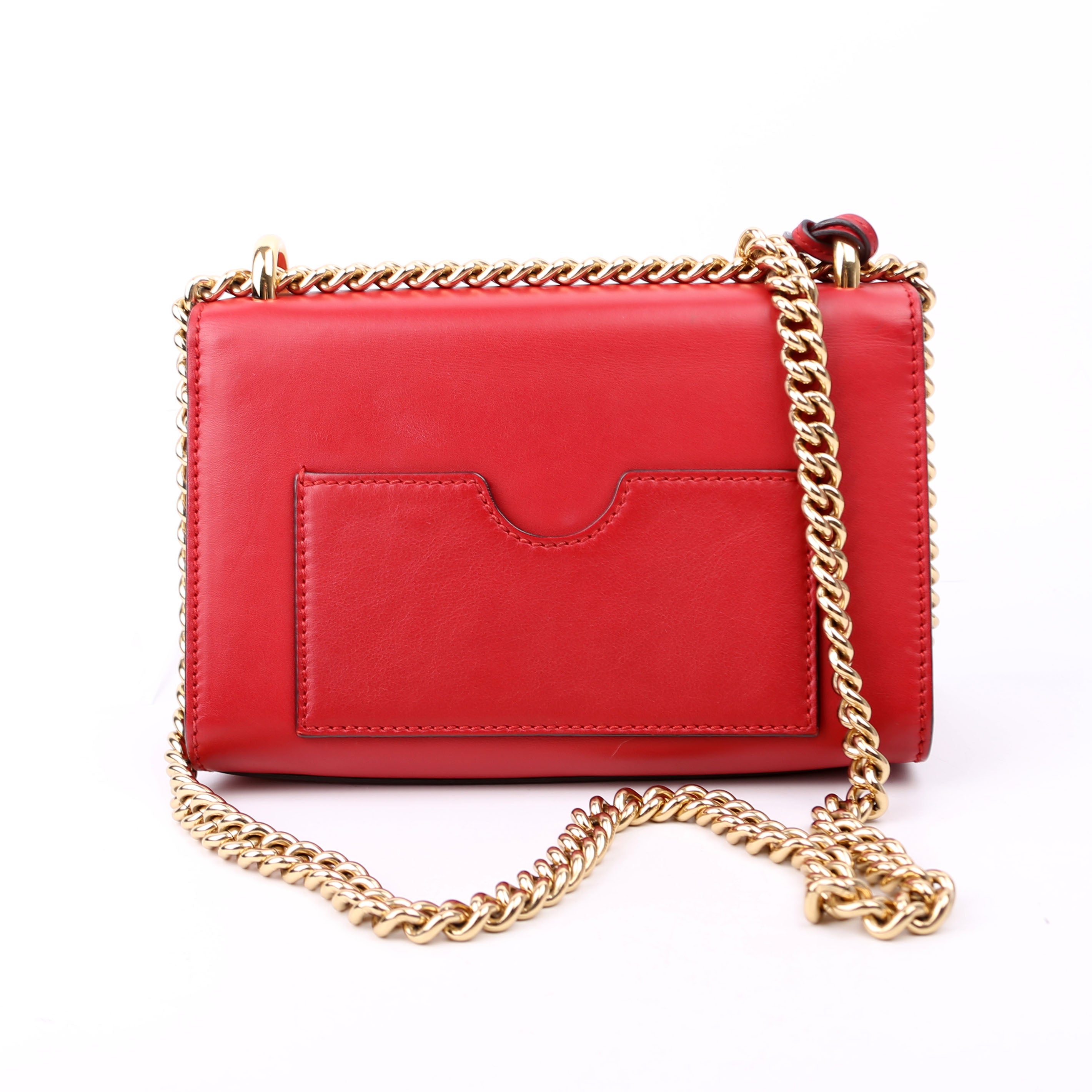 Gucci 409487 Padlock Smooth Leather Red