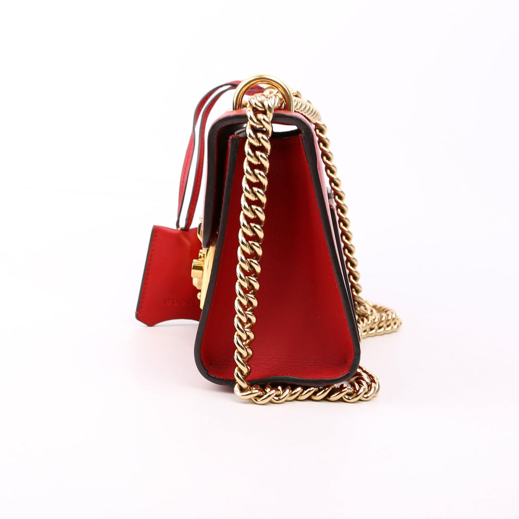Gucci 409487 Padlock Smooth Leather Red