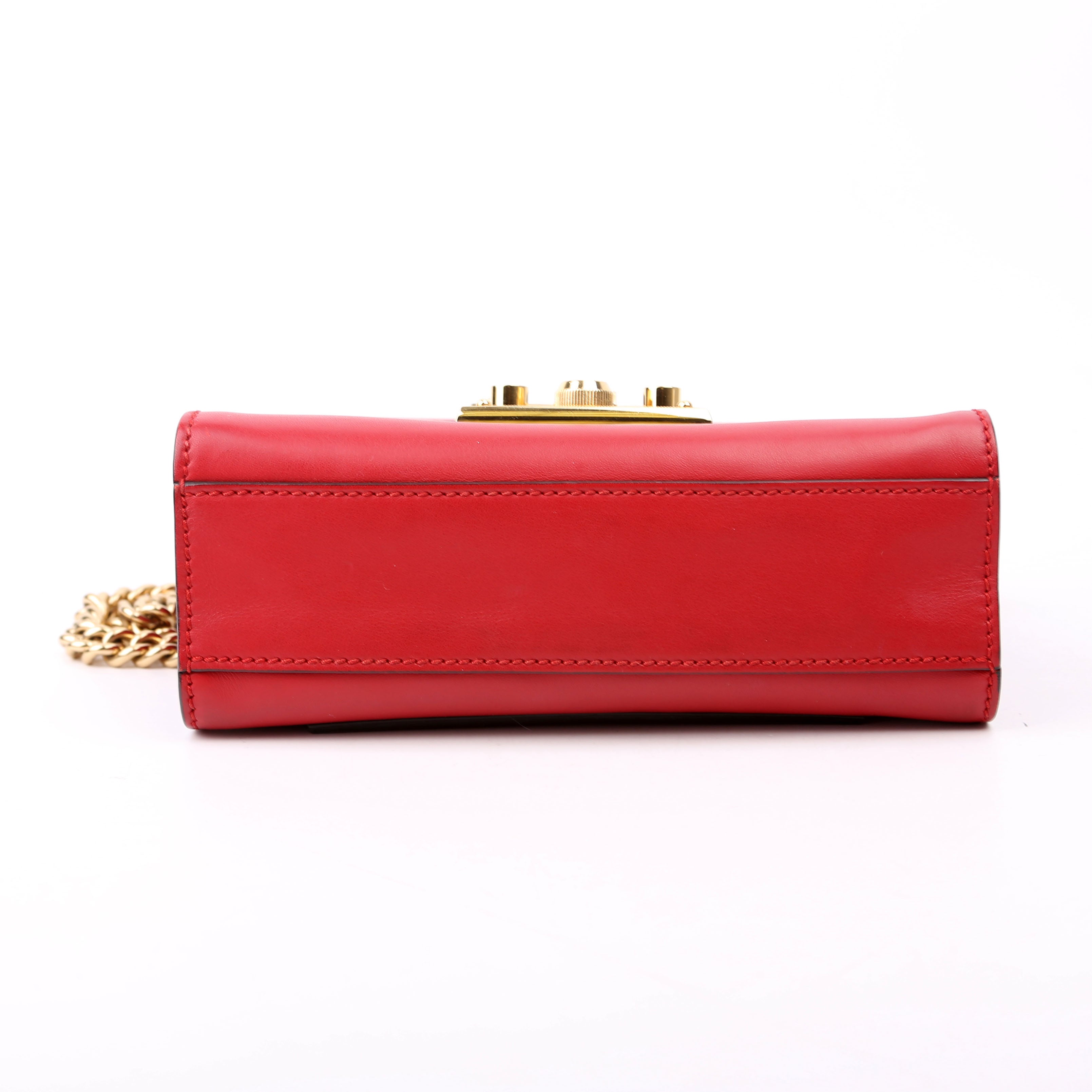 Gucci 409487 Padlock Smooth Leather Red