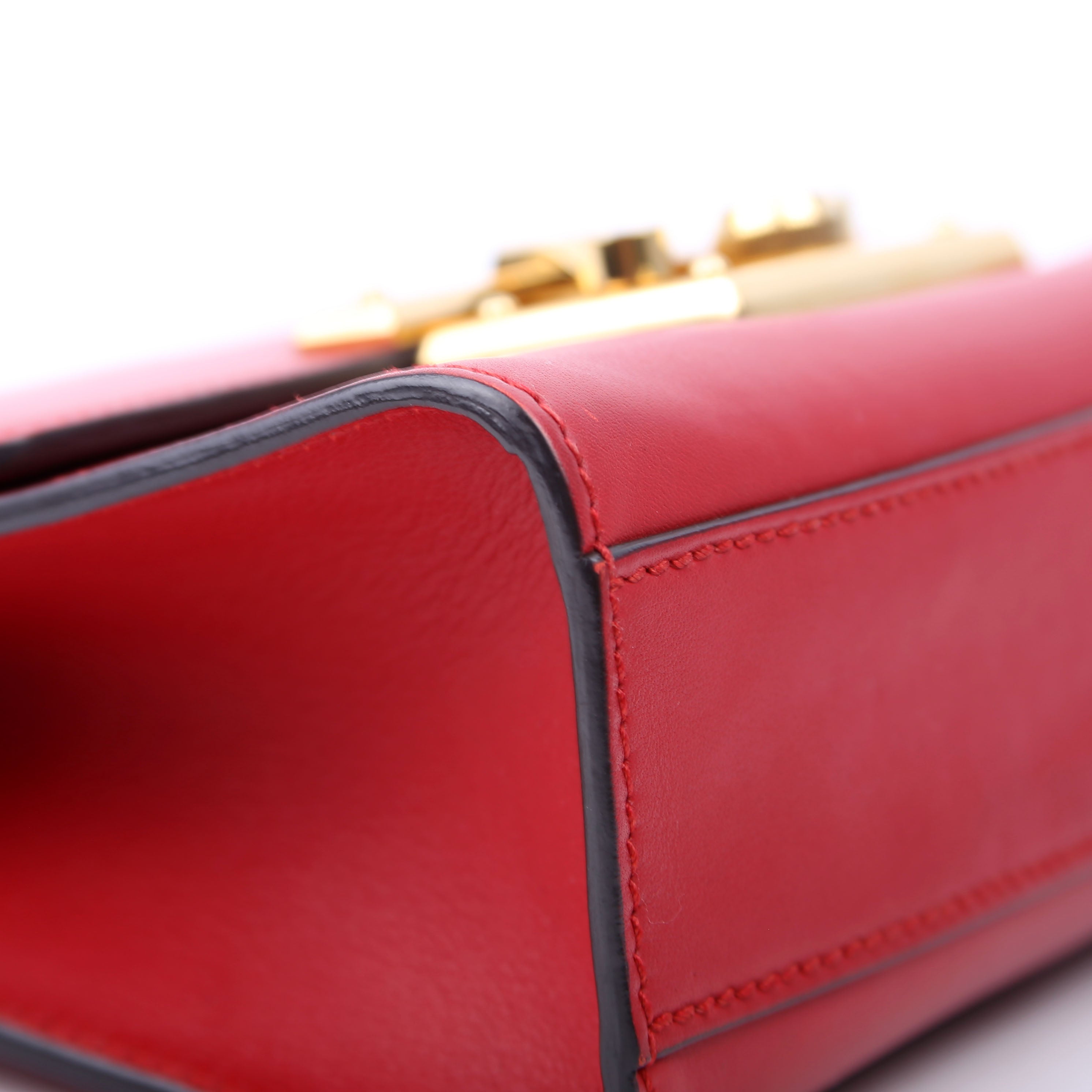 Gucci 409487 Padlock Smooth Leather Red
