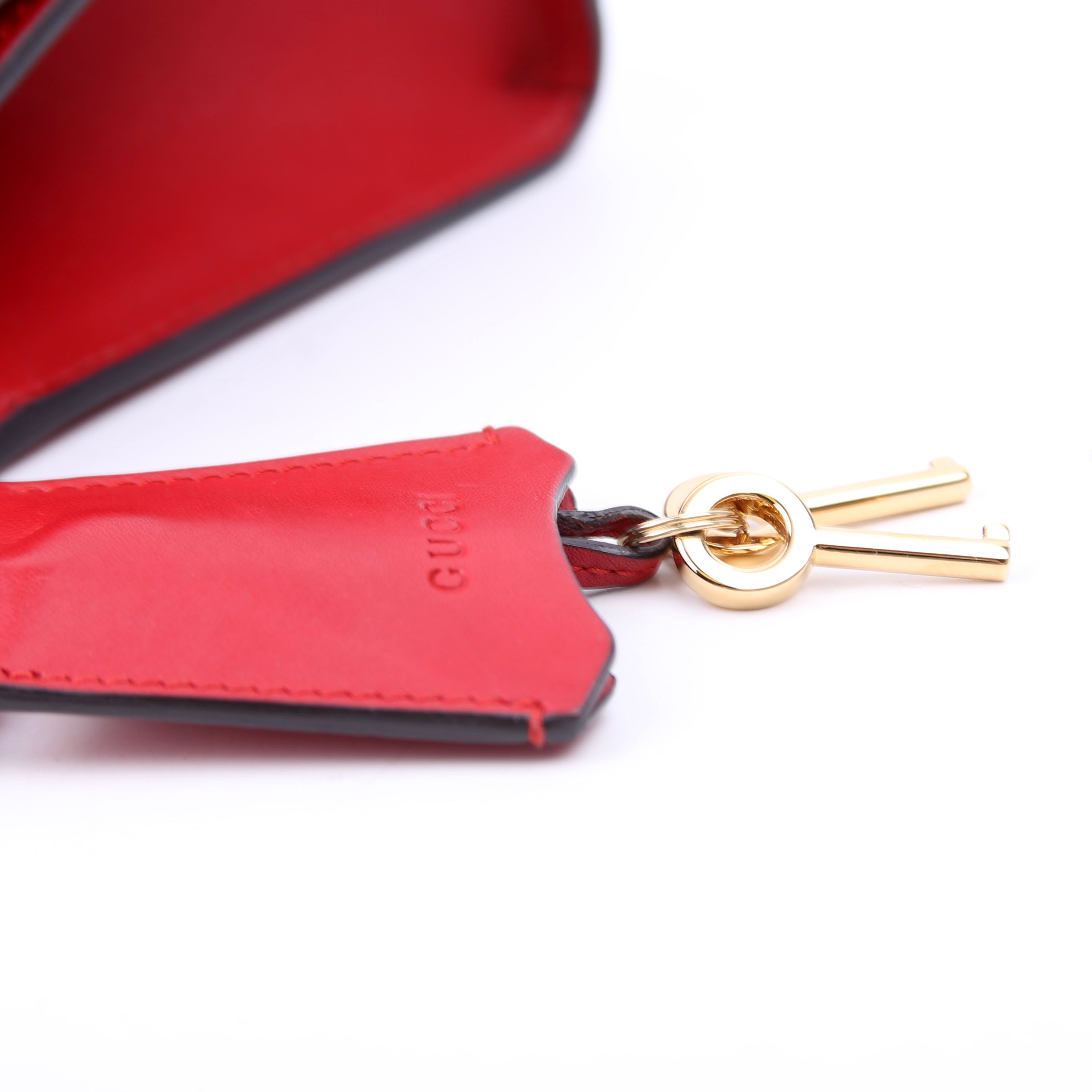 Gucci 409487 Padlock Smooth Leather Red