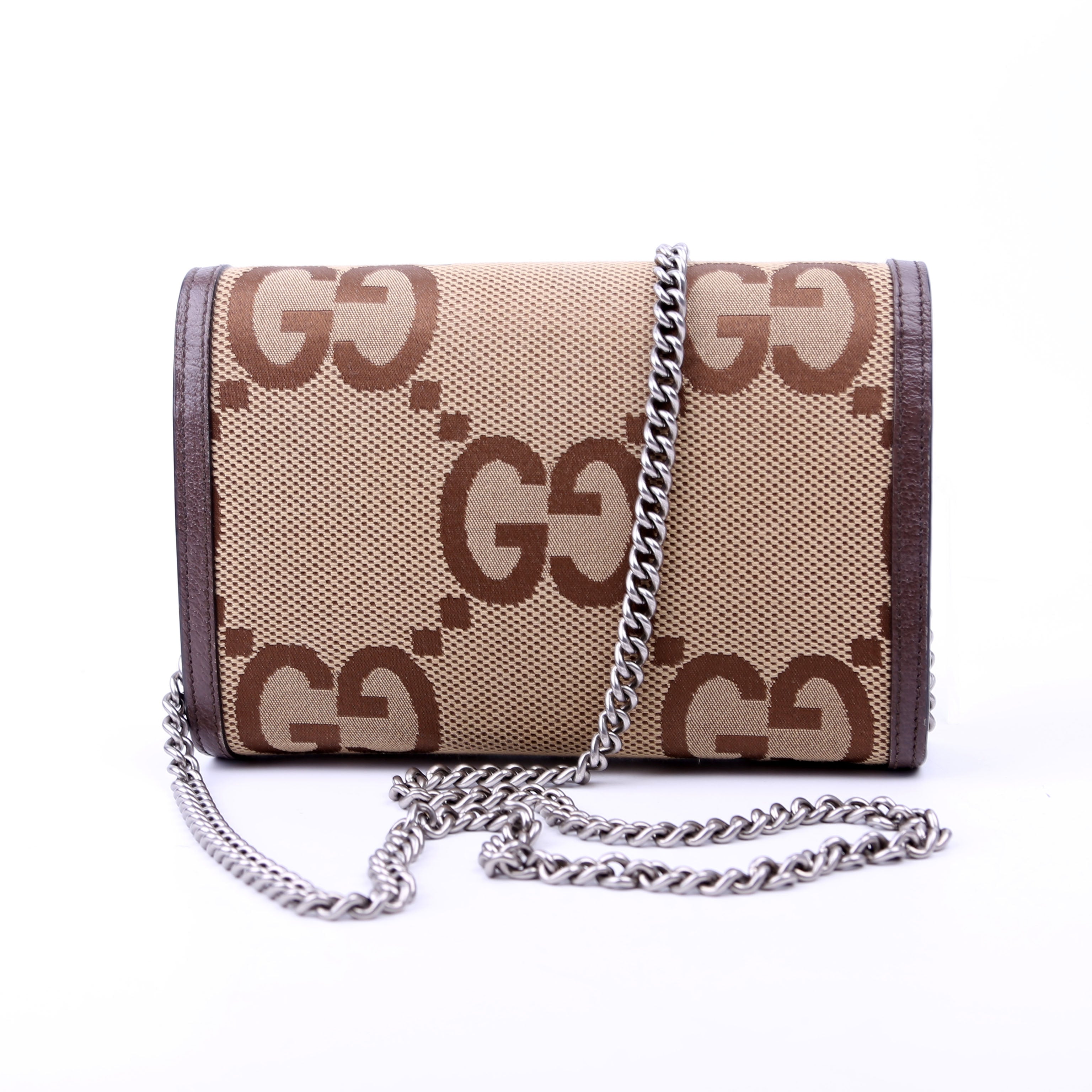 Gucci 401231 Dionysus Jumbo GG Canvas Mini Wallet Brown