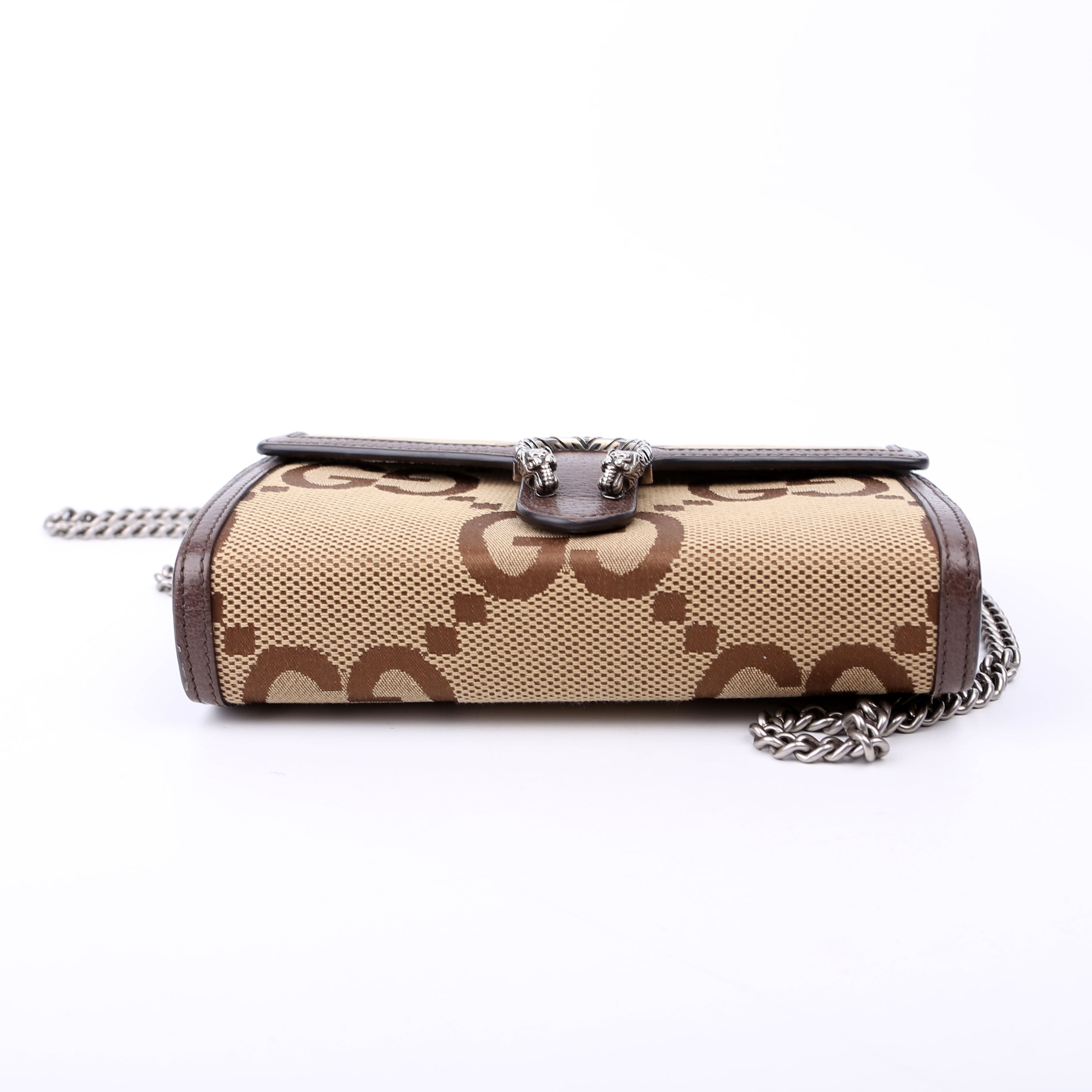 Gucci 401231 Dionysus Jumbo GG Canvas Mini Wallet Brown