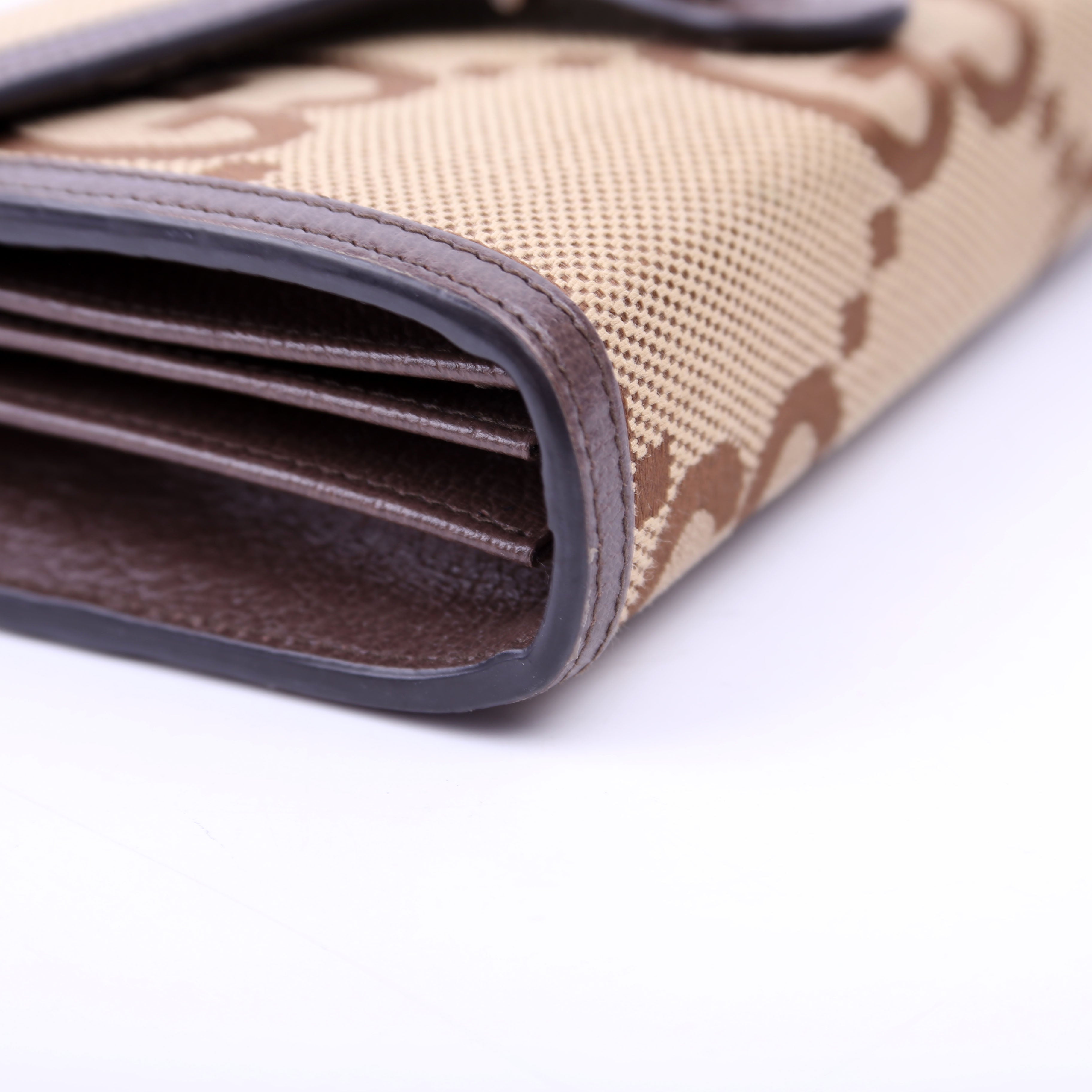 Gucci 401231 Dionysus Jumbo GG Canvas Mini Wallet Brown