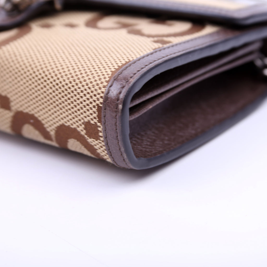 Gucci 401231 Dionysus Jumbo GG Canvas Mini Wallet Brown