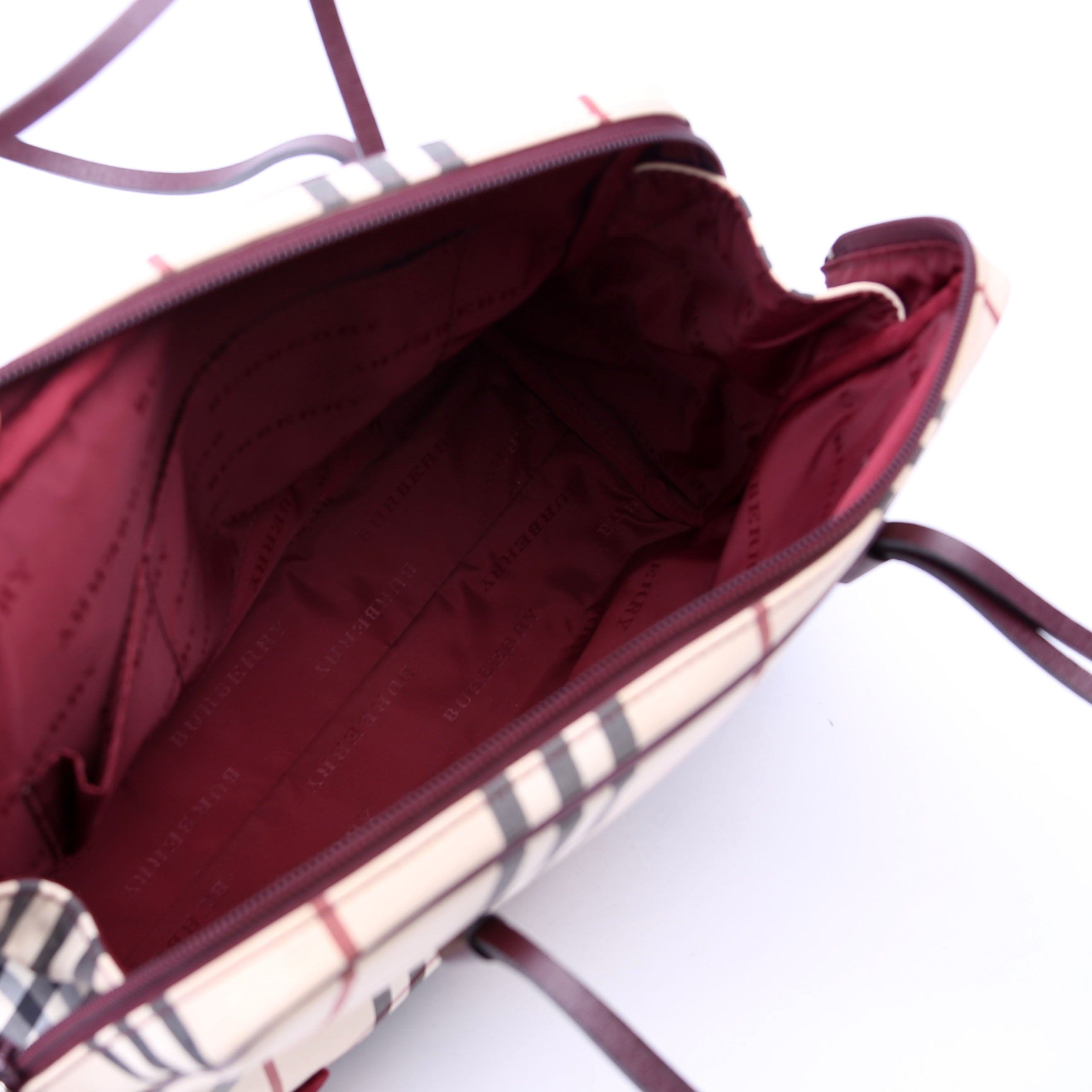 Nova Check Velvet Satchel Burgundy