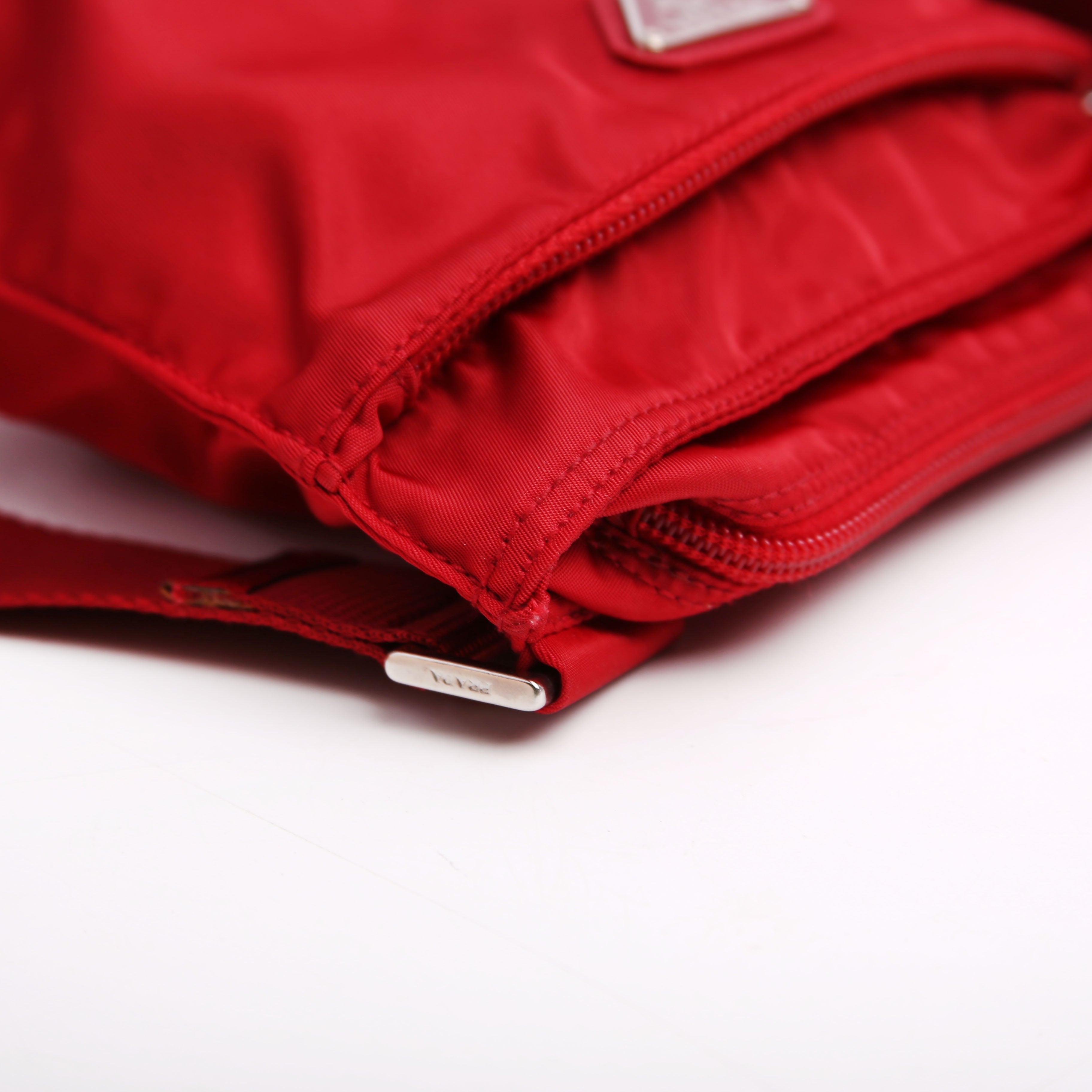 Tessuto Nylon Mini Crossbody Red
