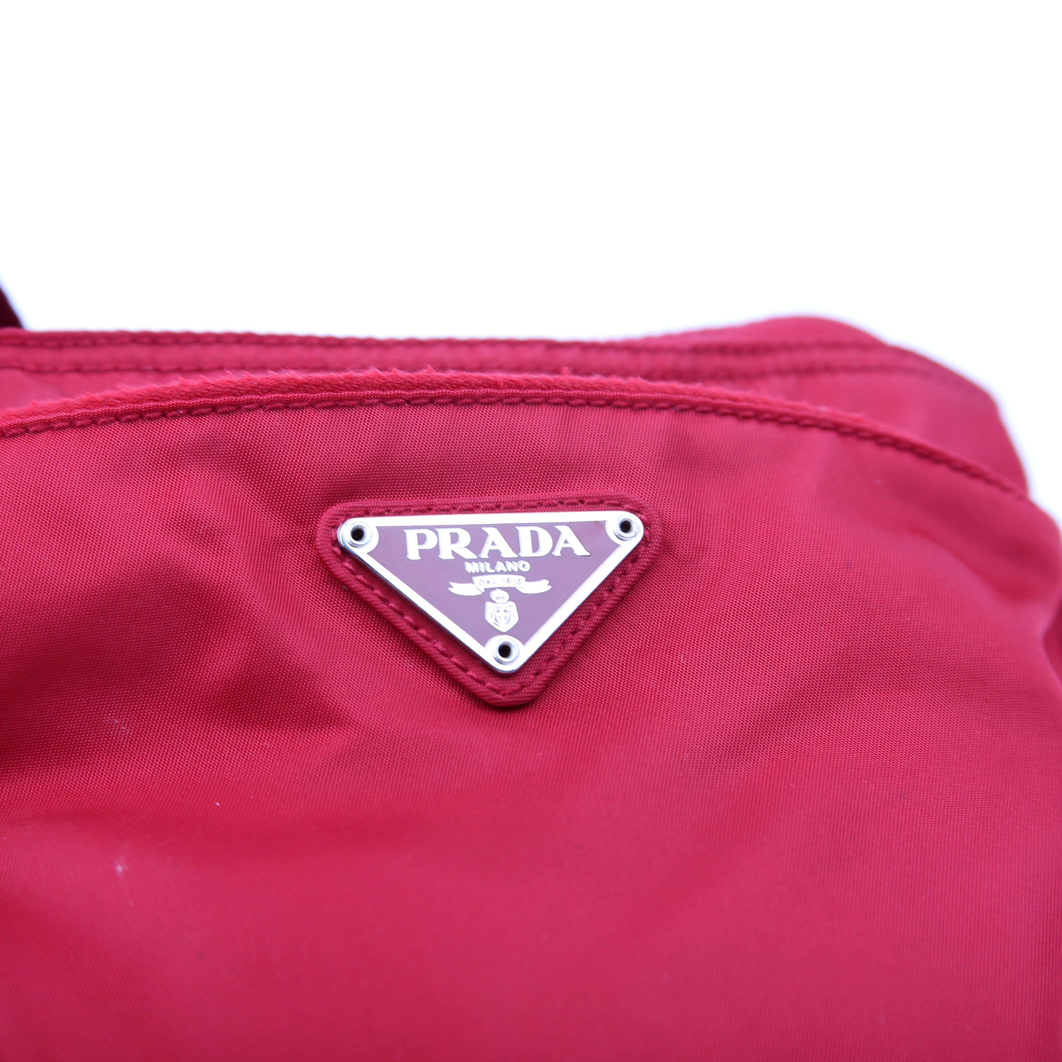 Tessuto Nylon Mini Crossbody Red