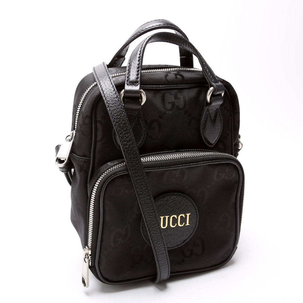 625850 GG Nylon Off The Grid Shoulder Bag Black