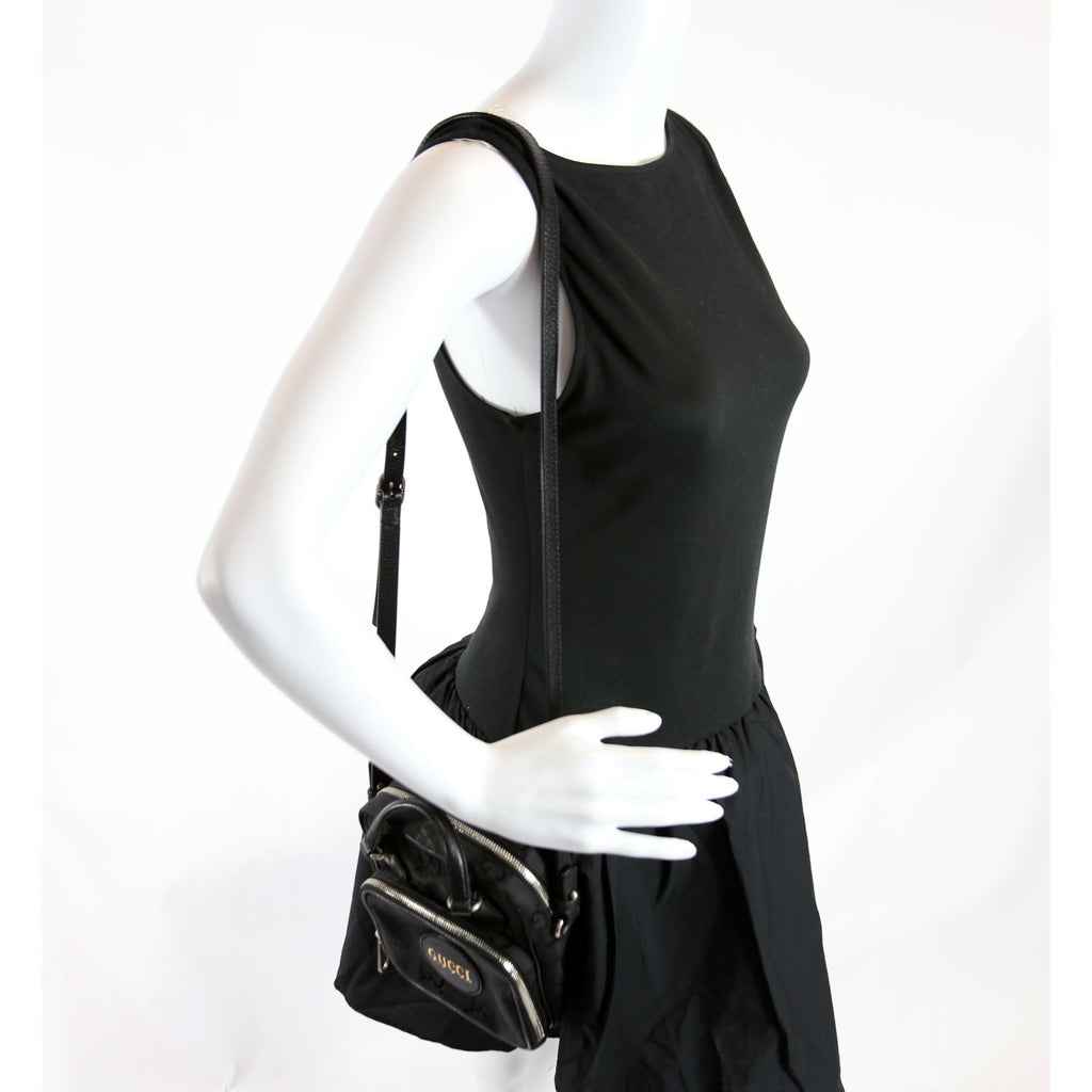 625850 GG Nylon Off The Grid Shoulder Bag Black