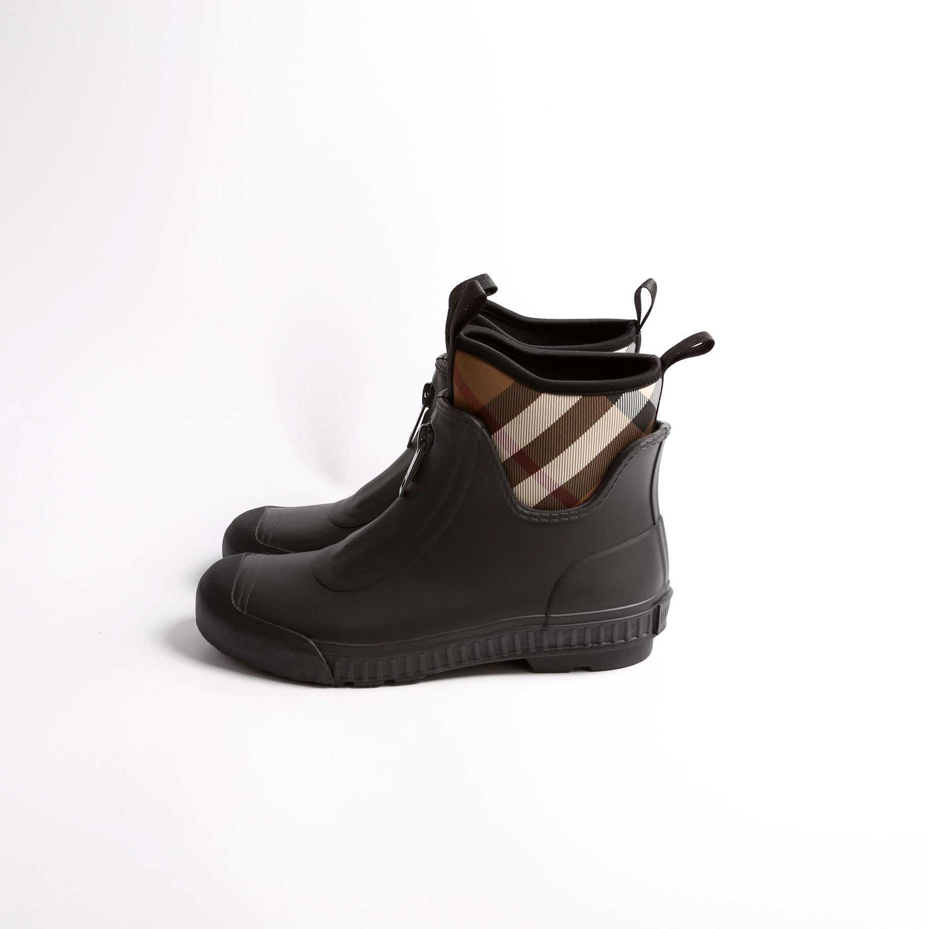 Flinton Plaid Check Rain Boots Size 40
