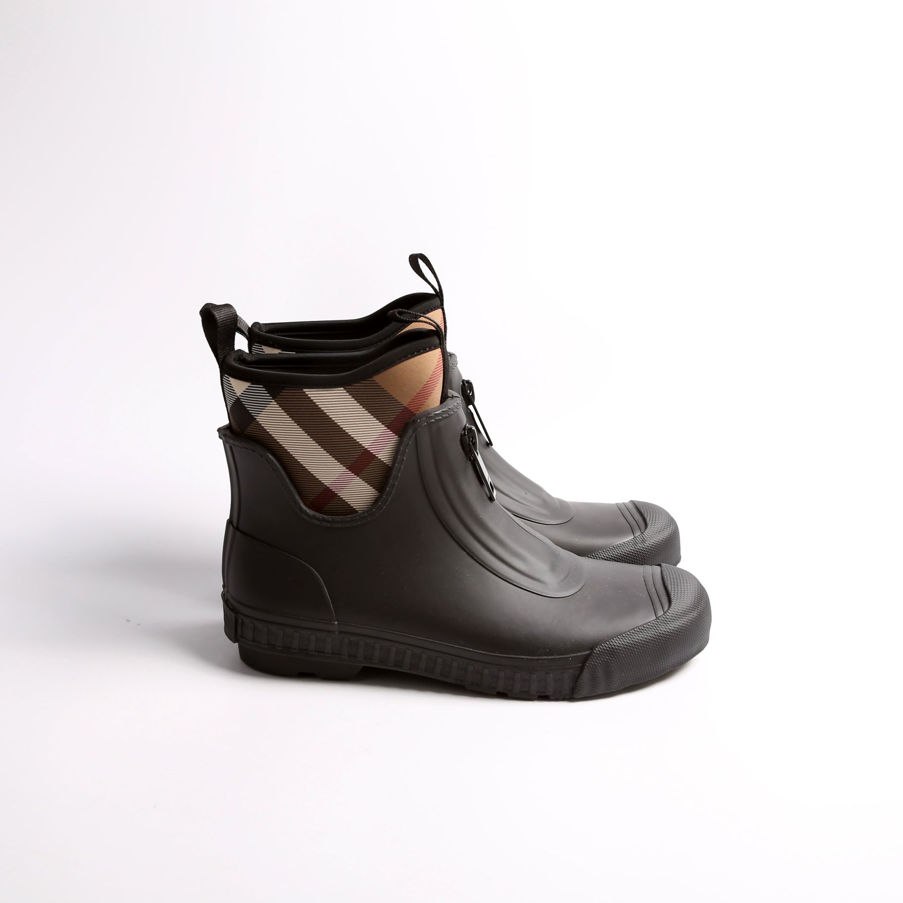 Flinton Plaid Check Rain Boots Size 40